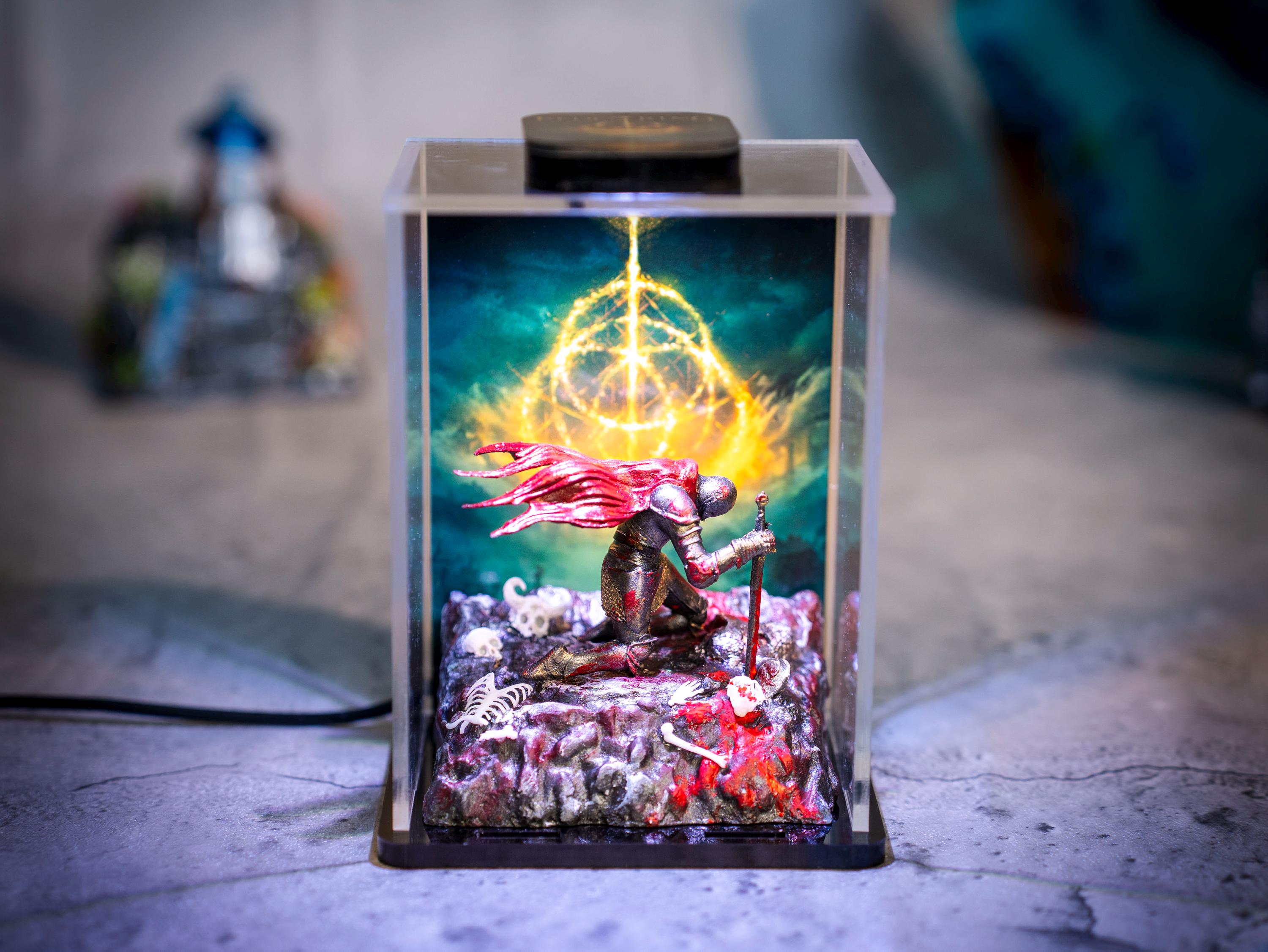 Custom Game diorama night lights -  Handcrafted Diorama Resin Figure, Miniature gift for him, 3d model