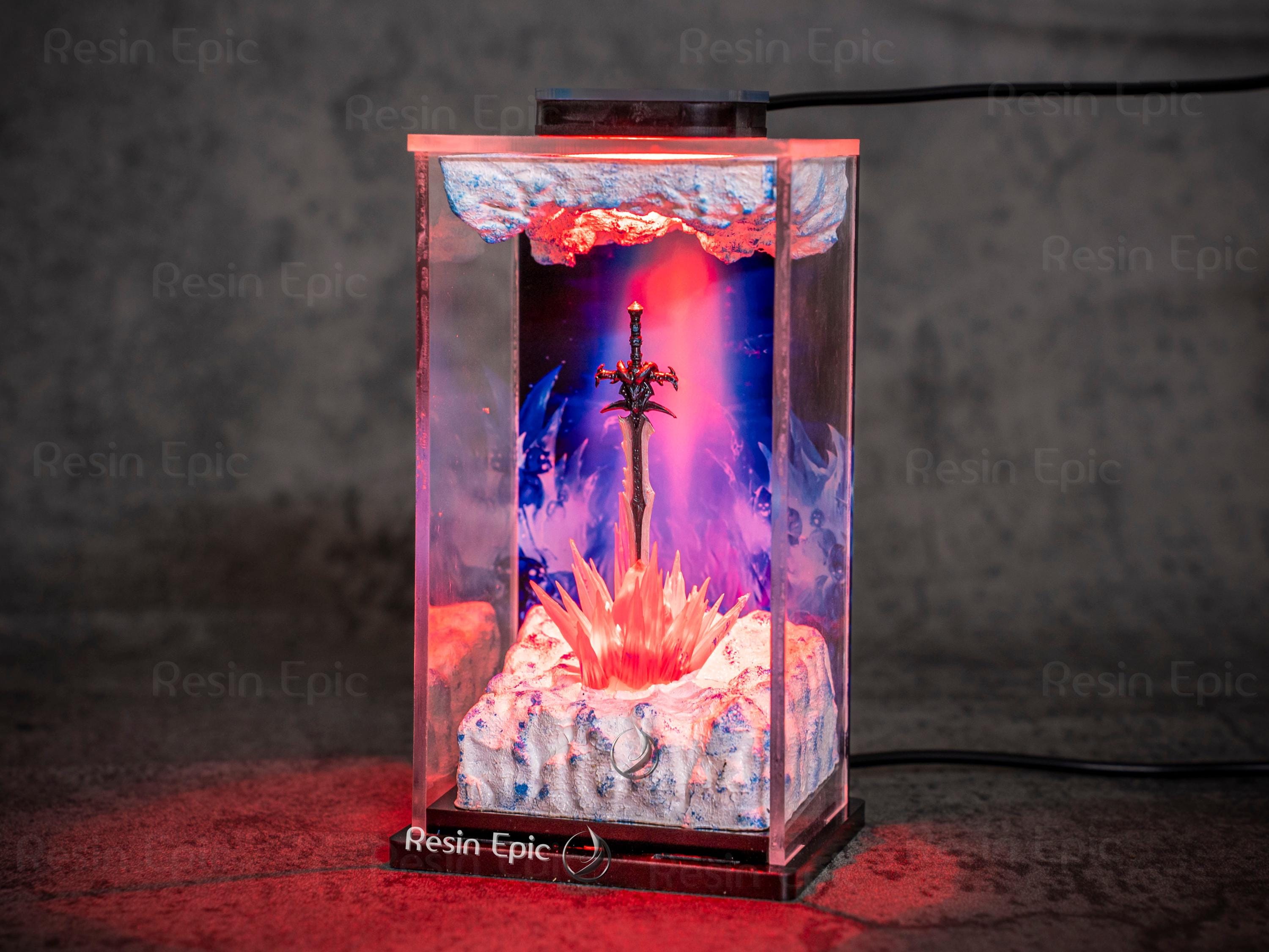 il_fullxfull.7495823151_qbj6 Frostmourne Sword Lamp – World of Warcraft Inspired Resin LED Light, Epoxy Game Gifts, halloween gift for him, Frostmourne Sword figure