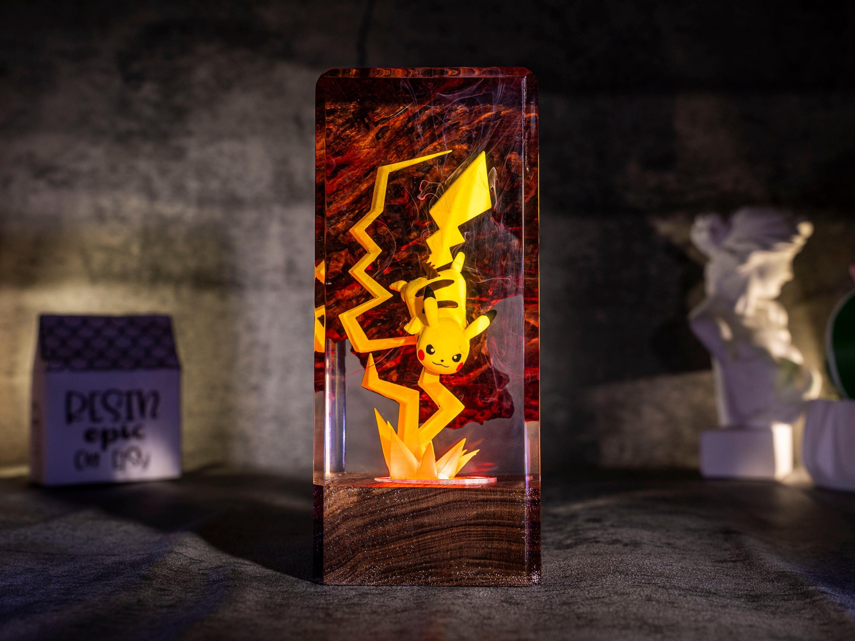 il_fullxfull.6864311551_dvk4 Custom Resin Night Light, Fire Dragon Lamp, Fantasy Monster Diorama, Kids Bedroom Decor, Gift for Her or Him