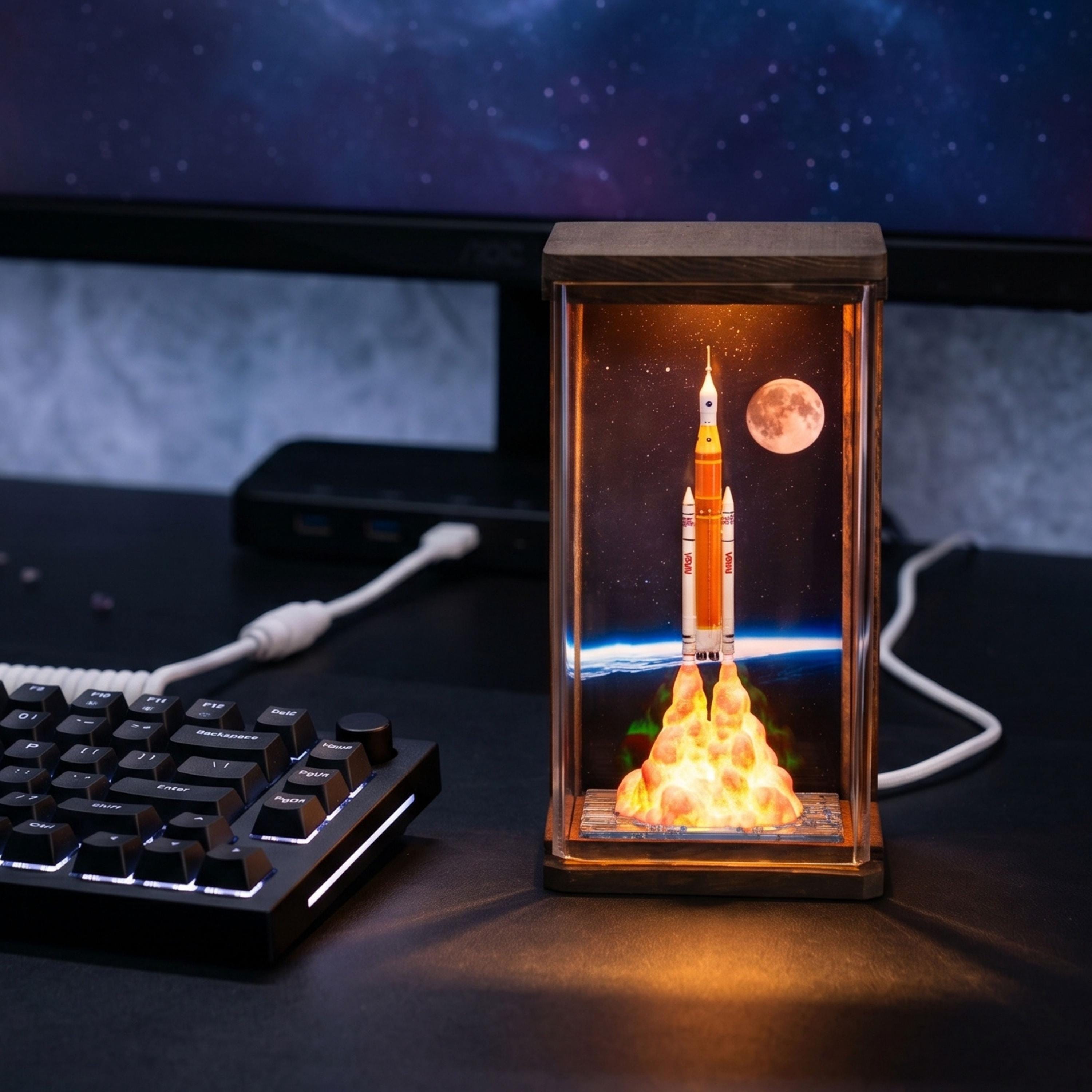 Artemis II Astronaut Moon lamp, NASA Space Launch Light, Artemis II Space Launch System Rocket Model