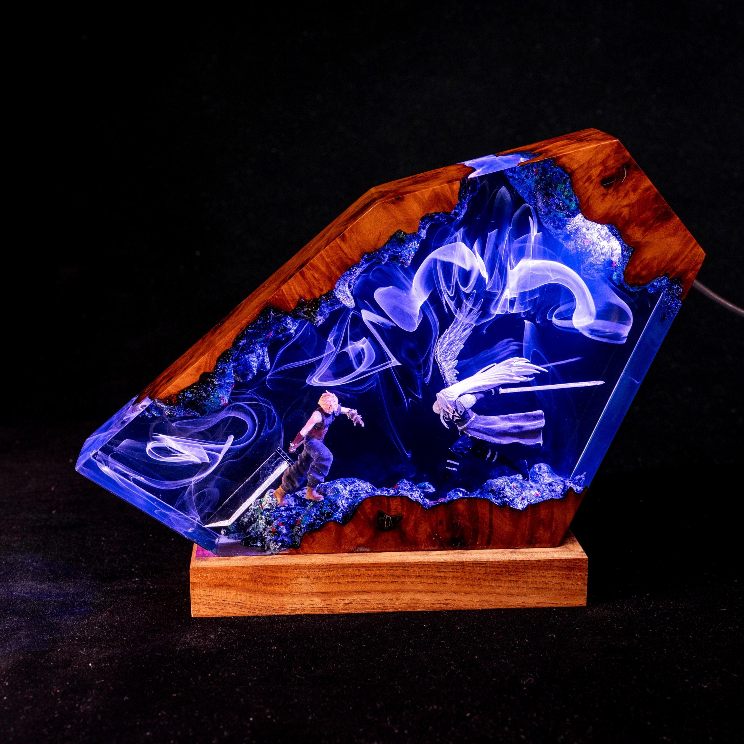 Sephiroth Resin Lamp Diorama | Handmade Final Fantasy 7 Night Light,  ff5 resin lamp, father's day gift ideas, gift for him