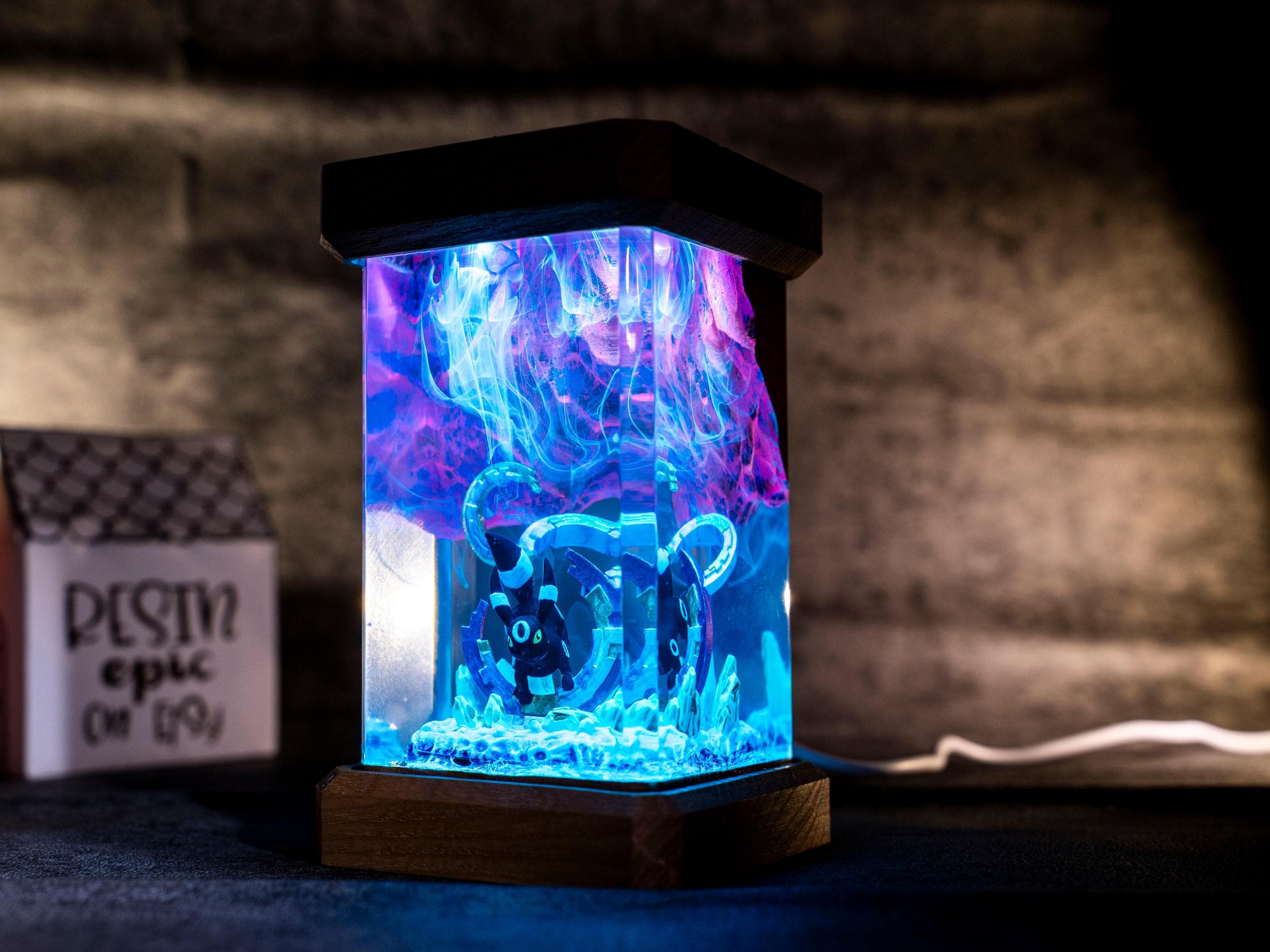 il_fullxfull.7417578745_bt47 Pokemon Gengar resin lamp – Unique Epoxy Night Light, p0kemon resin lamp, Gift for Him, gengar figure, father's day gift ideas, Gift for dad