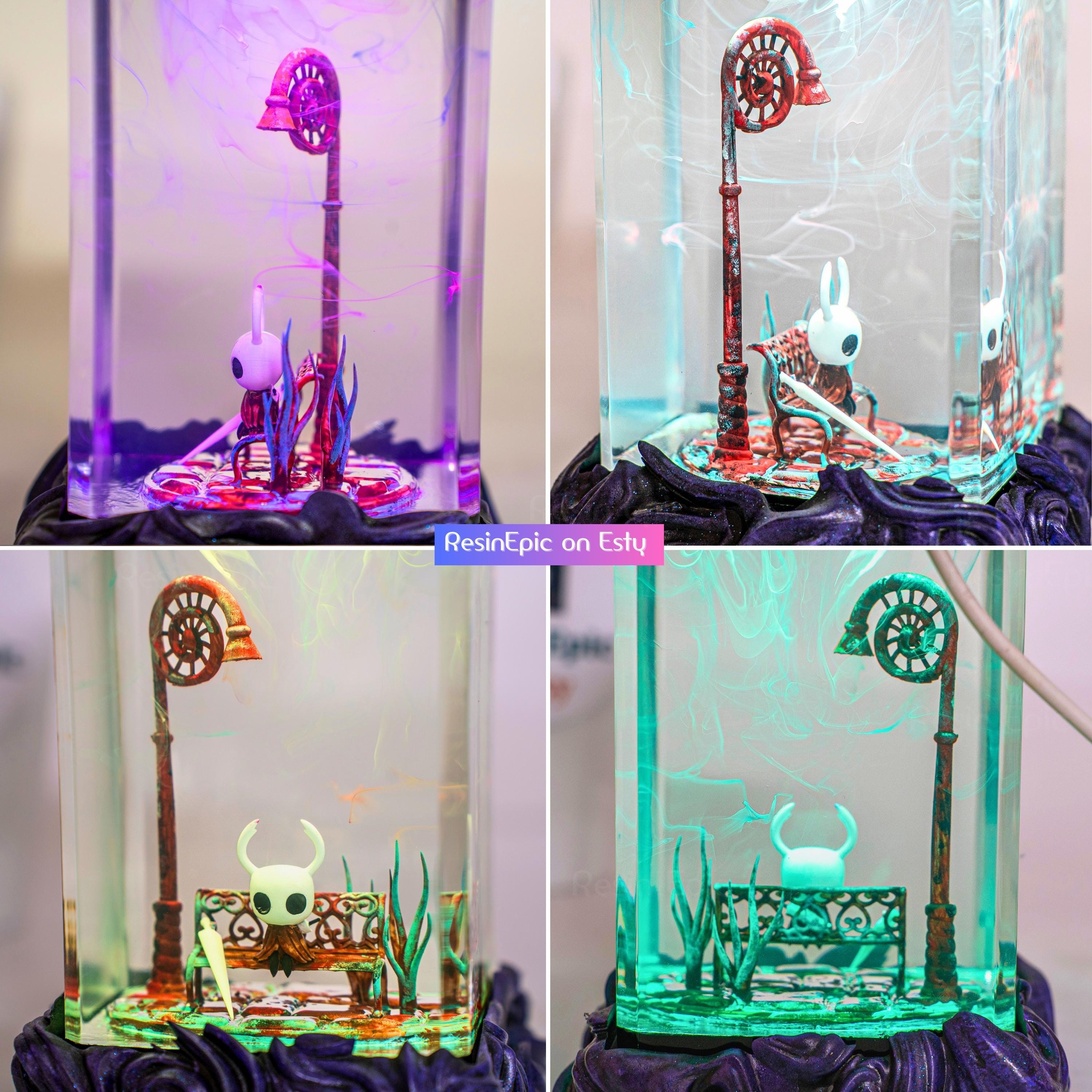 H0llow Knight Resin night light – Silksong Game Collectible, Handmade Epoxy Miniature Diorama, Hornet figure  for him