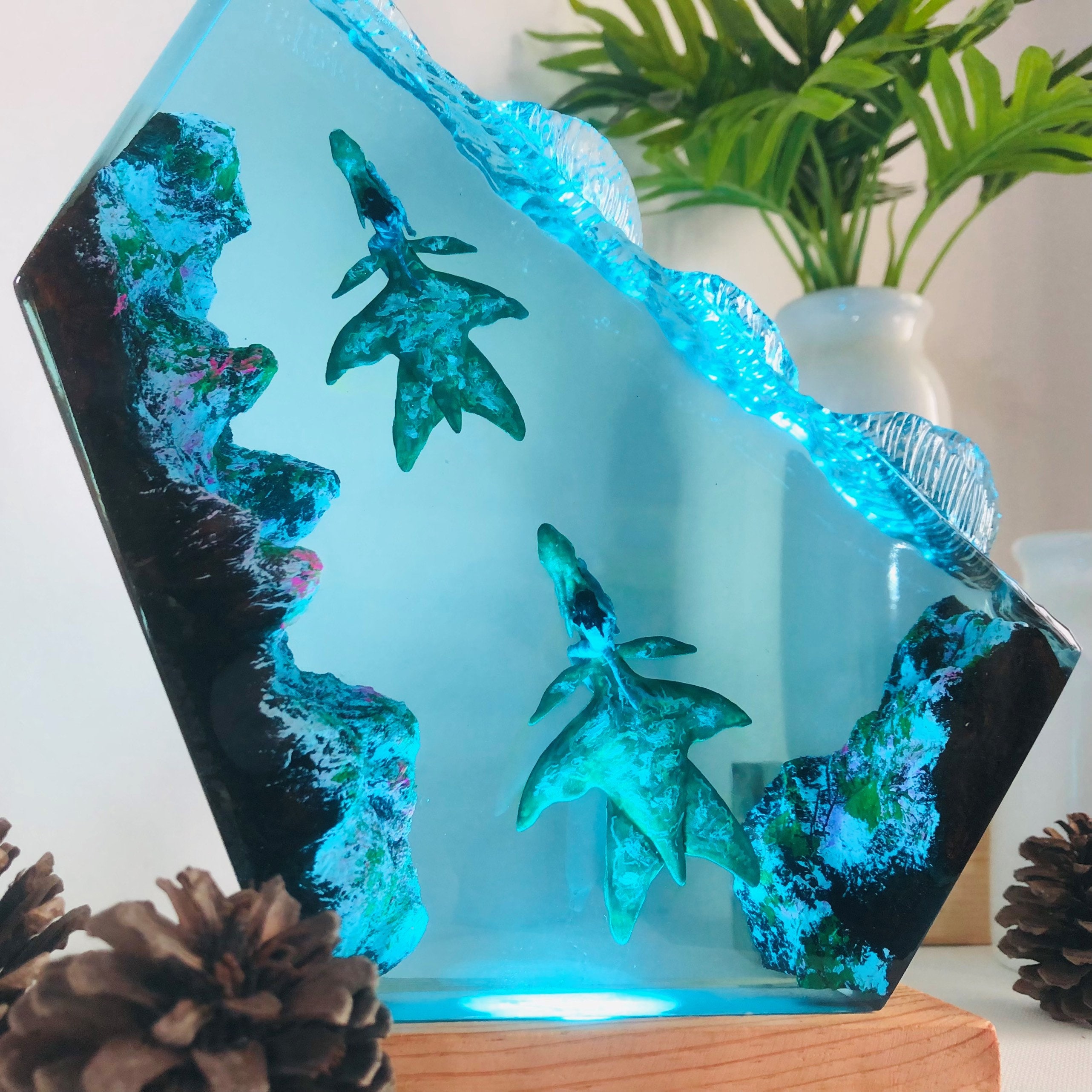 Ilu Avatar 2 Way of the Water, Avatar 3, Epoxy and Wooden Night Lights, Lighting Home Decor, Birthday Gifts, Gifts for Mom
