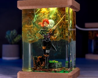Diorama Maelle Expedition 33 Night light, Maelle Figure for him, Diorama Mael.le Expedition 33 Night lamp