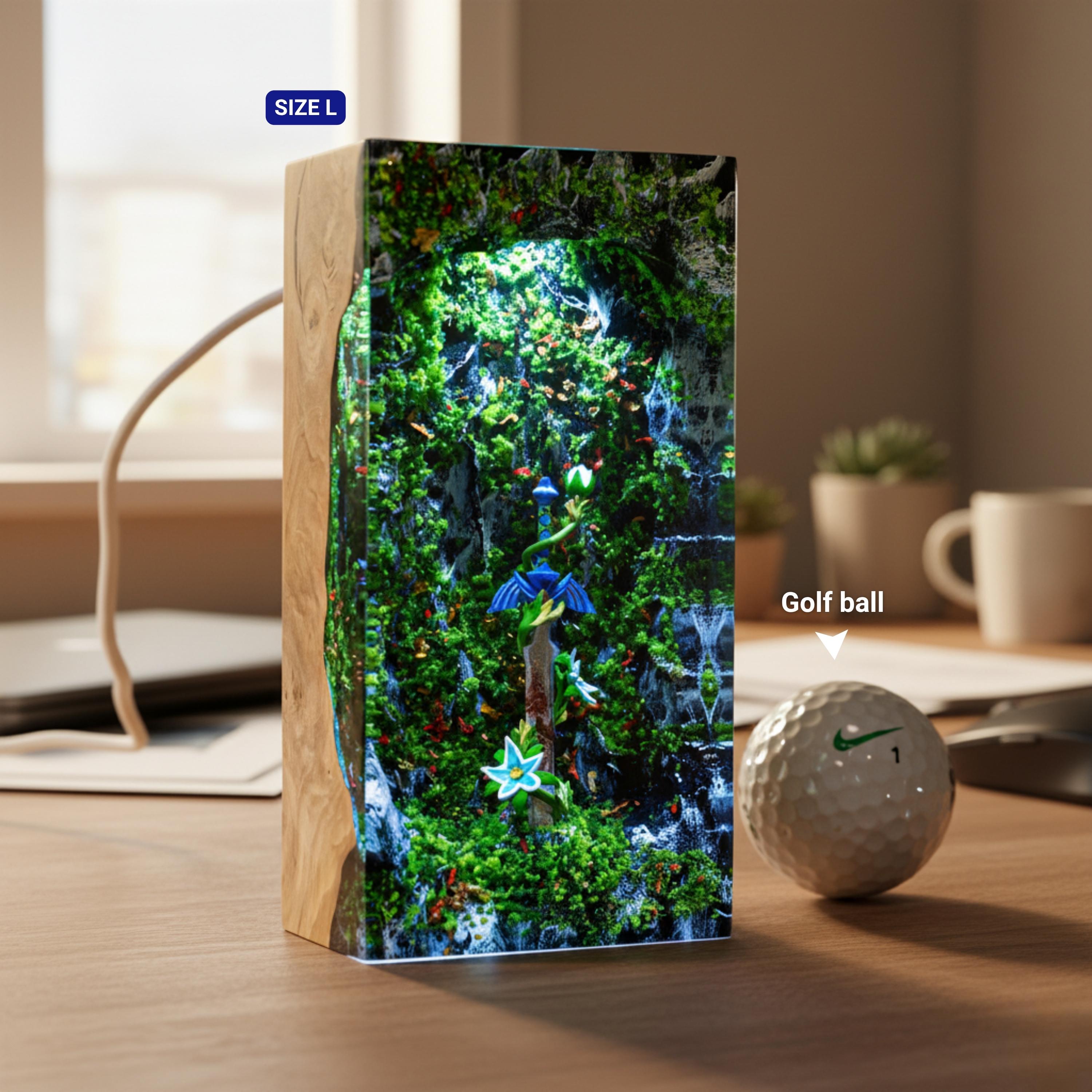 Master Sword Night Light with Silent Flower, Handmade Gift for Gamers & Him Master Sword gift