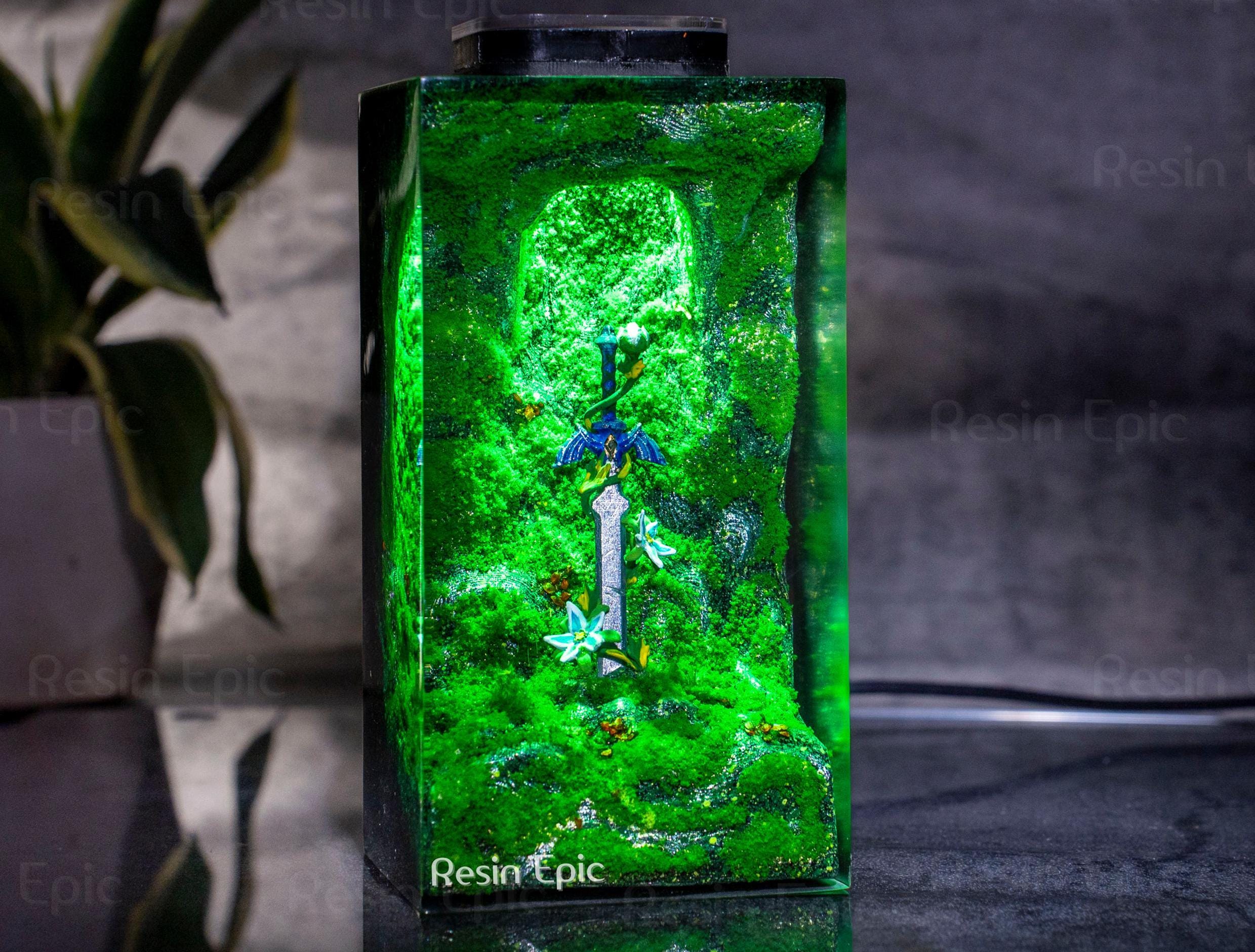 Master Sword Night Light with Silent Flower, Handmade Gift for Gamers & Him Master Sword gift