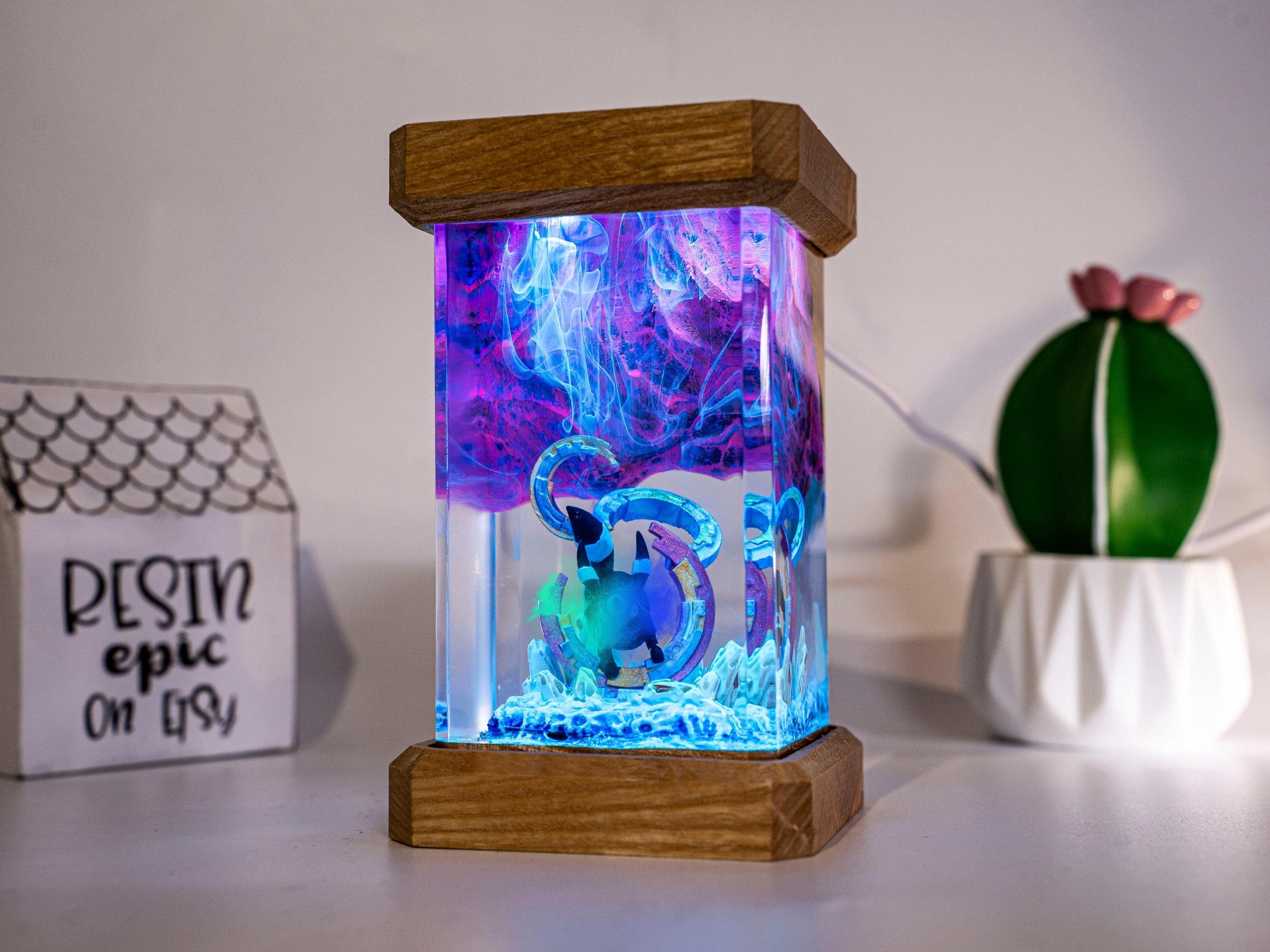 Mewtwo resin night light, pokemon lamp for kids Unique Gamer Gift, Bedroom & Playroom Decor, christmas gift for kids