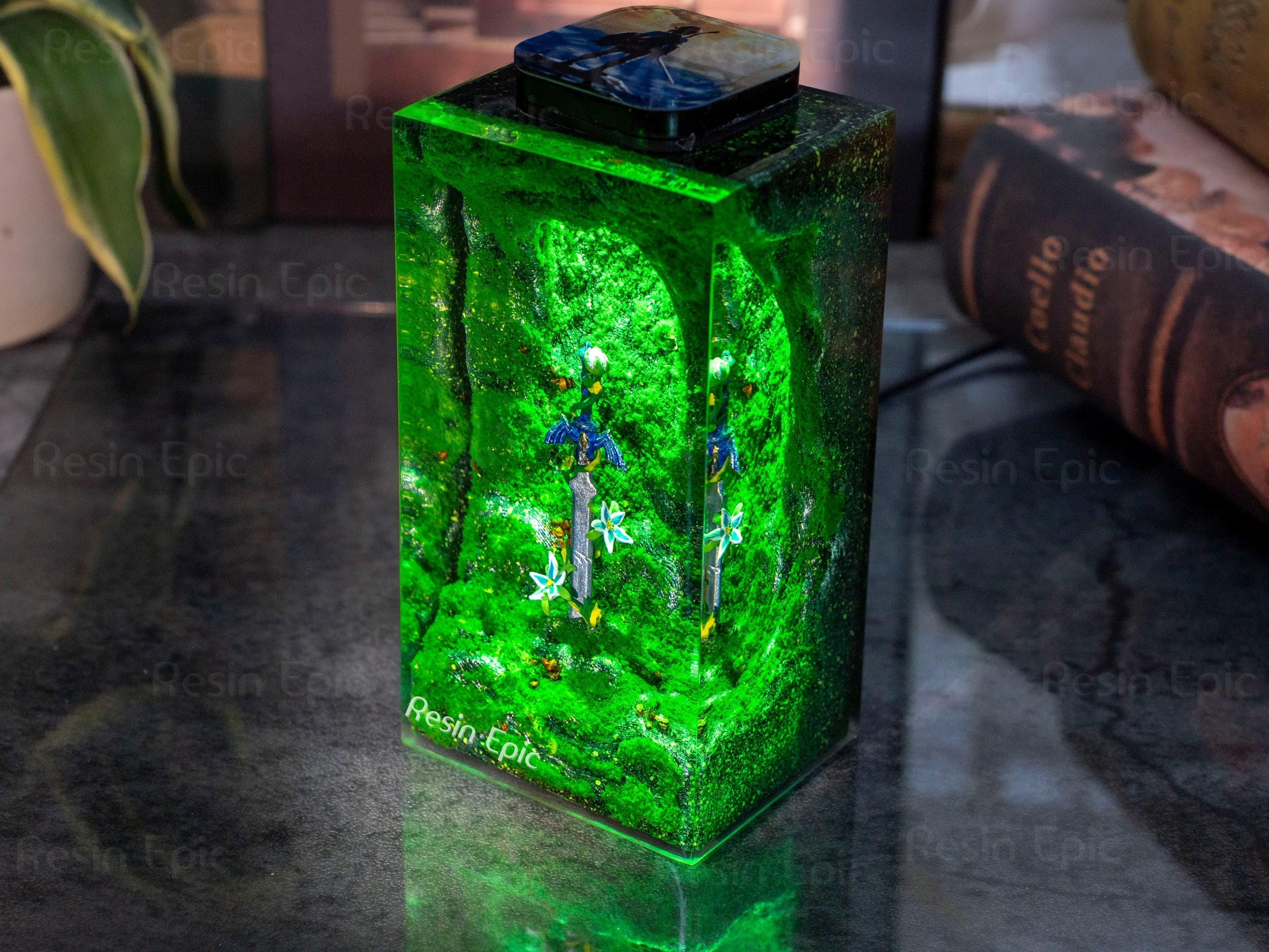 Master Sword Night Light with Silent Flower, Handmade Gift for Gamers & Him Master Sword gift