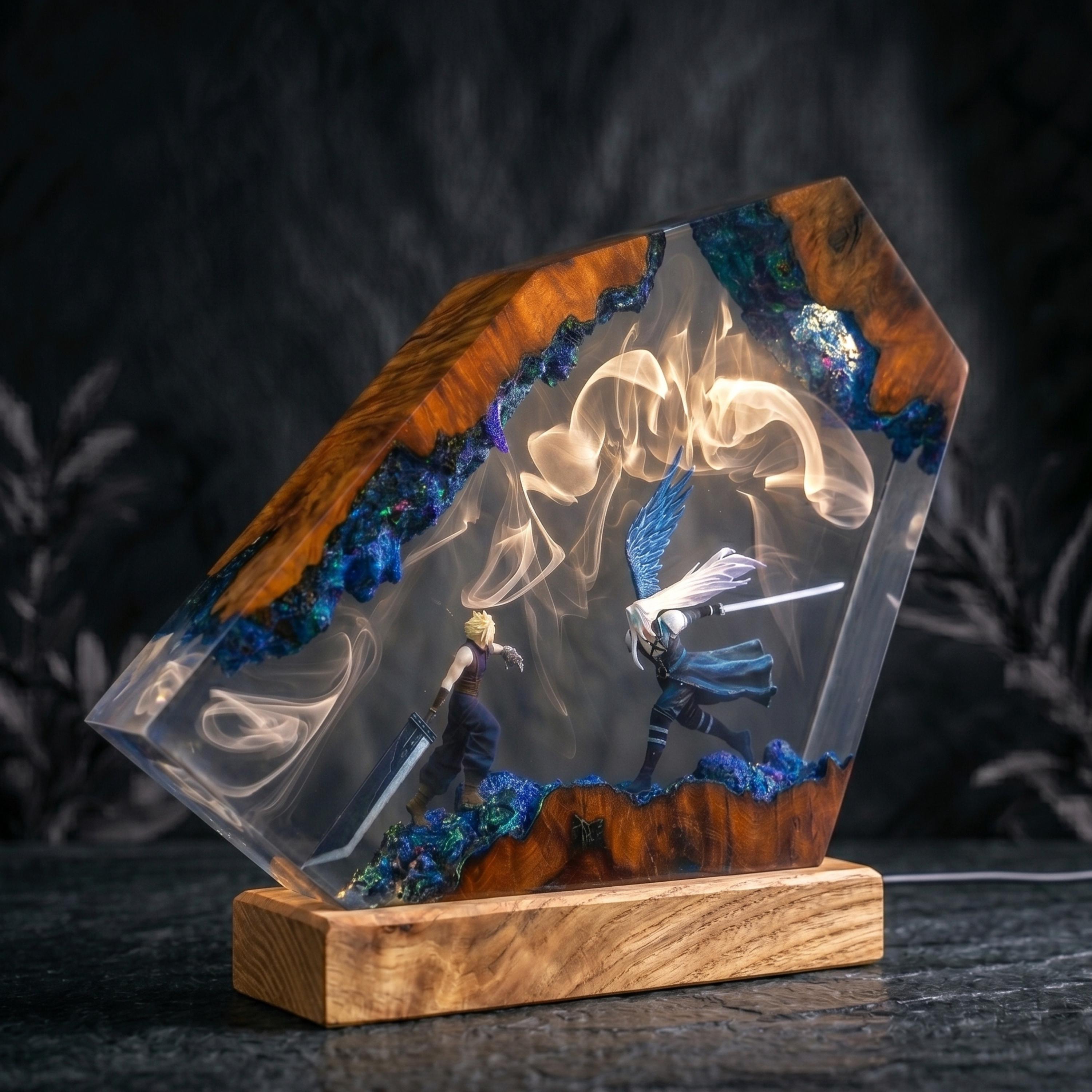 Cloud vs Sephiroth Resin Night Light — Final Fantasy VII Battle Lamp