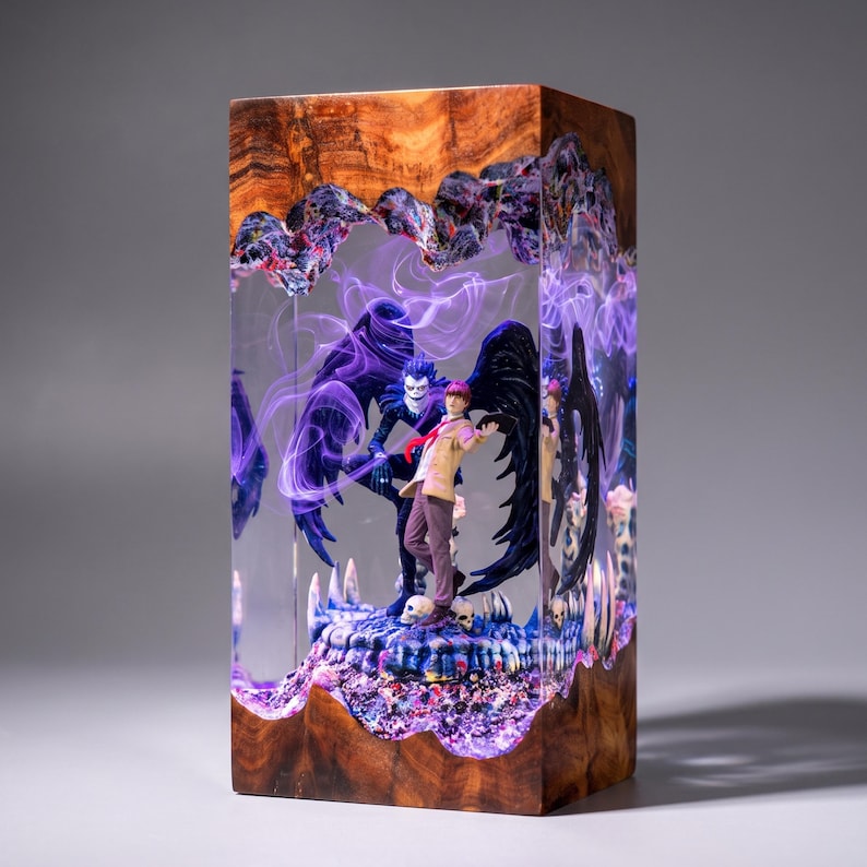 Jotaro Kujo Resin Lamp, Gojo Satoru resin night light, Jujutsu Kaisen-Inspired Collectible, Otaku Room Decor Gift, Death Note Resin Lamp image 15