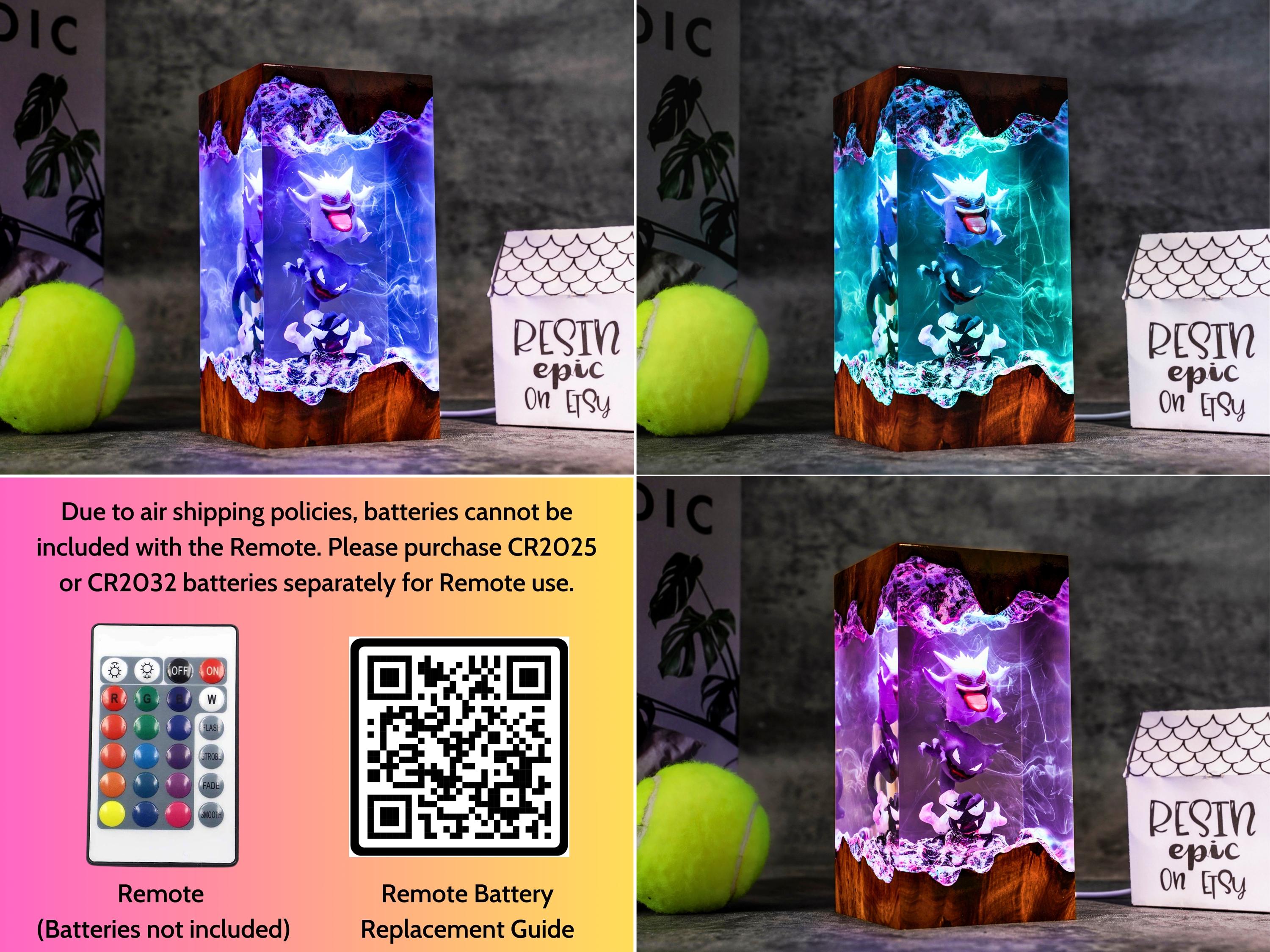 il_fullxfull.6778471126_i8pr Pokemon Gengar resin lamp – Unique Epoxy Night Light, p0kemon resin lamp, Gift for Him, gengar figure, father's day gift ideas, Gift for dad