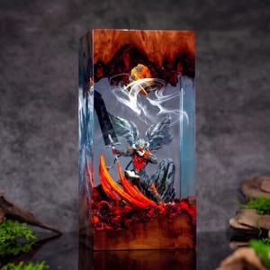 Lámpara de Asta de Black Clover, lámpara de resina Black Form, decoración de Devil Union, lámpara de noche Demon Power hecha a mano, decoración de anime para él, ideas para regalos de Navidad