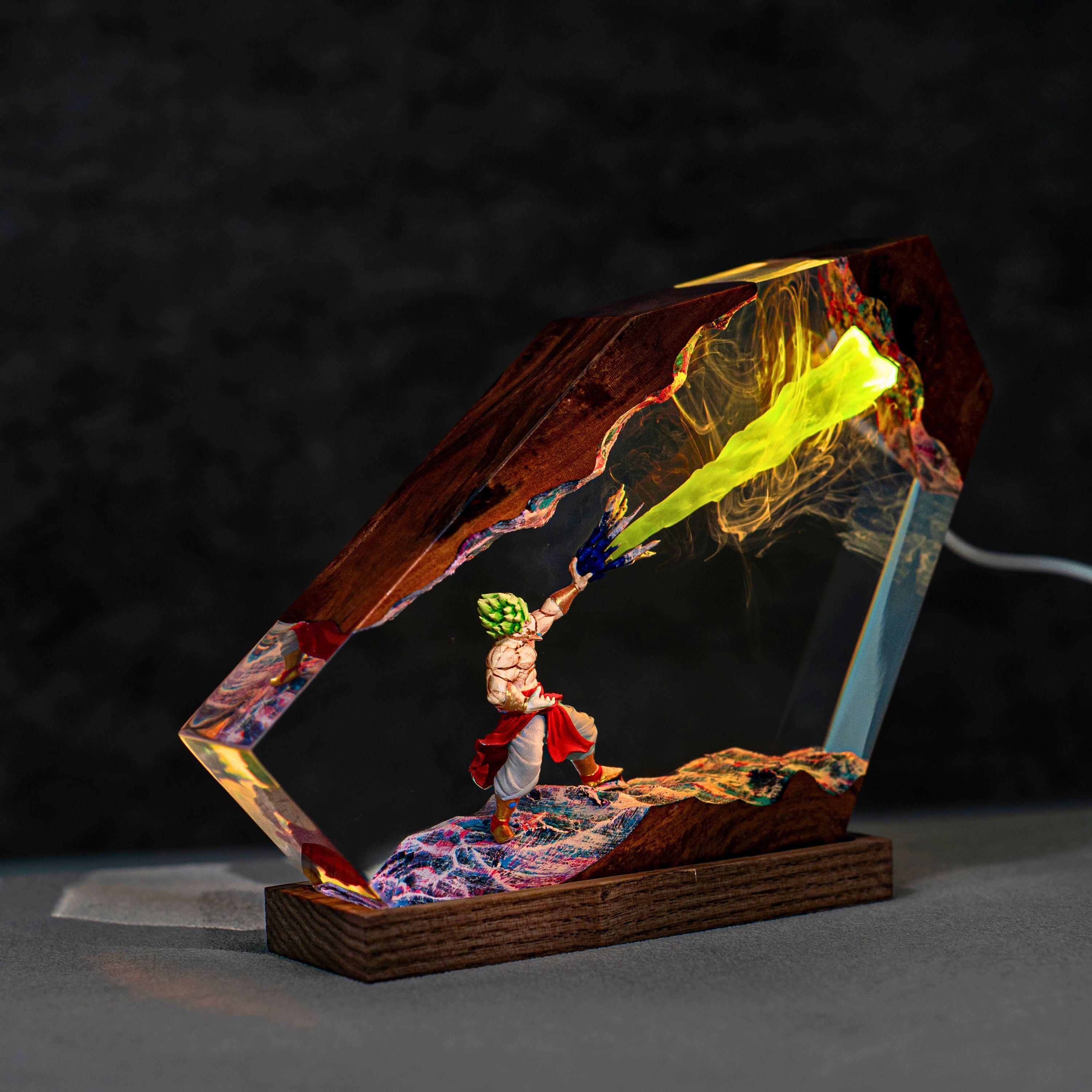 Broly Resin night light - anime resin lamp, playroom decore for kids, Broly figure, mothers day gift
