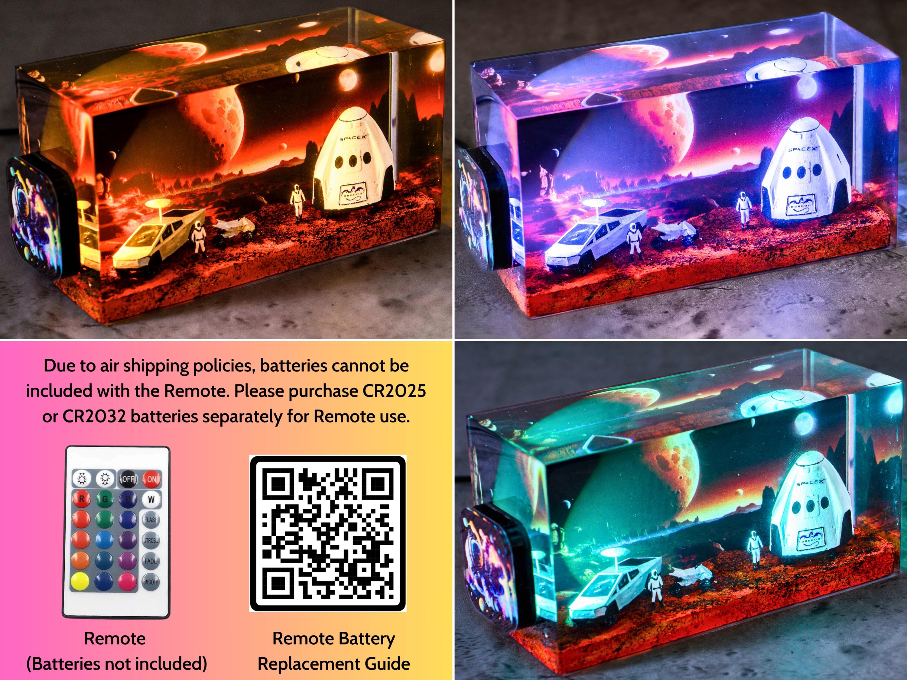 Space Shuttle Resin Lamp, NASA Shuttle Launch Light,– Cybertruck Diorama, Starlink Night Light, Futuristic Galaxy Decor Gift, Father's Day