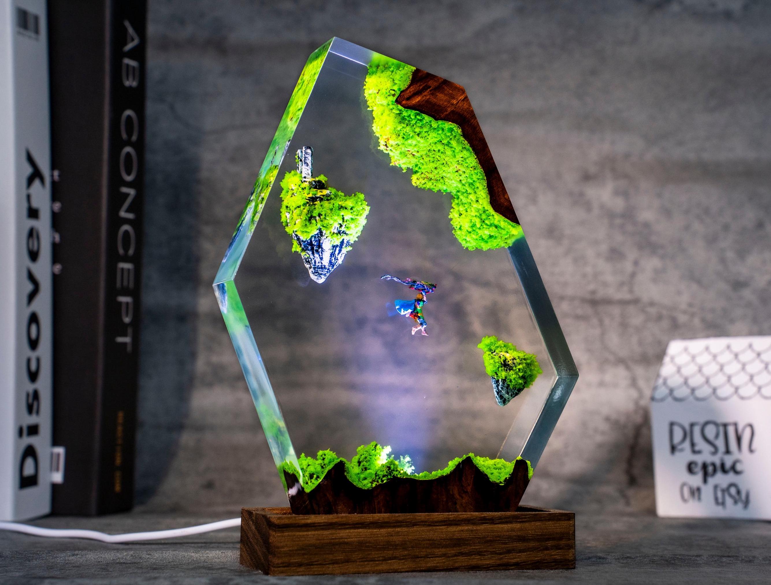 Midna and Wolf Link ZelDa Resin Night Light – Zelda Twilight Princess Diorama Lamp, Handmade Fantasy Game Decor, Gift for Gamers
