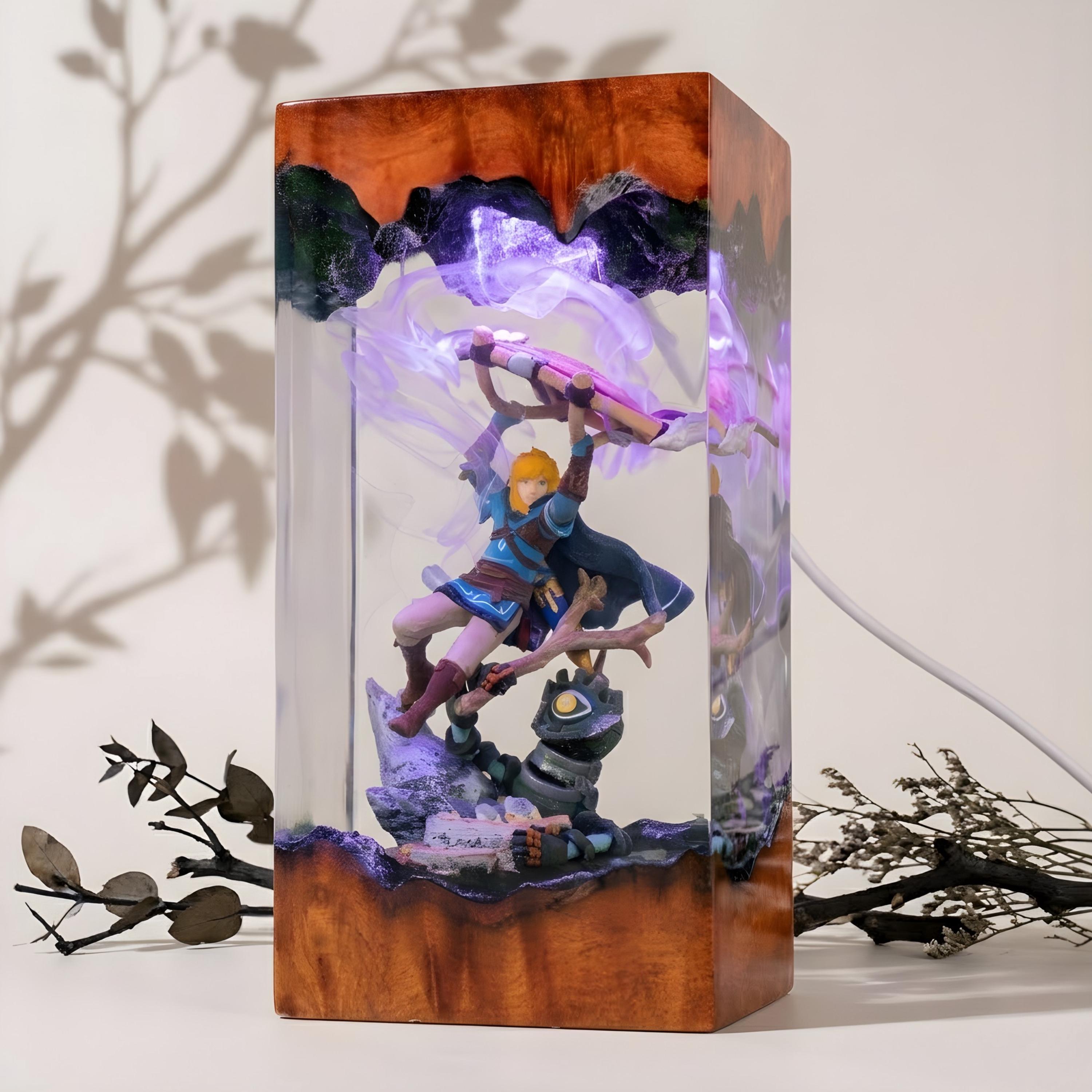 Master Sword Night Light with Silent Flower, Link Master Sword Resin Lamp, Legend of Zelda Night Light