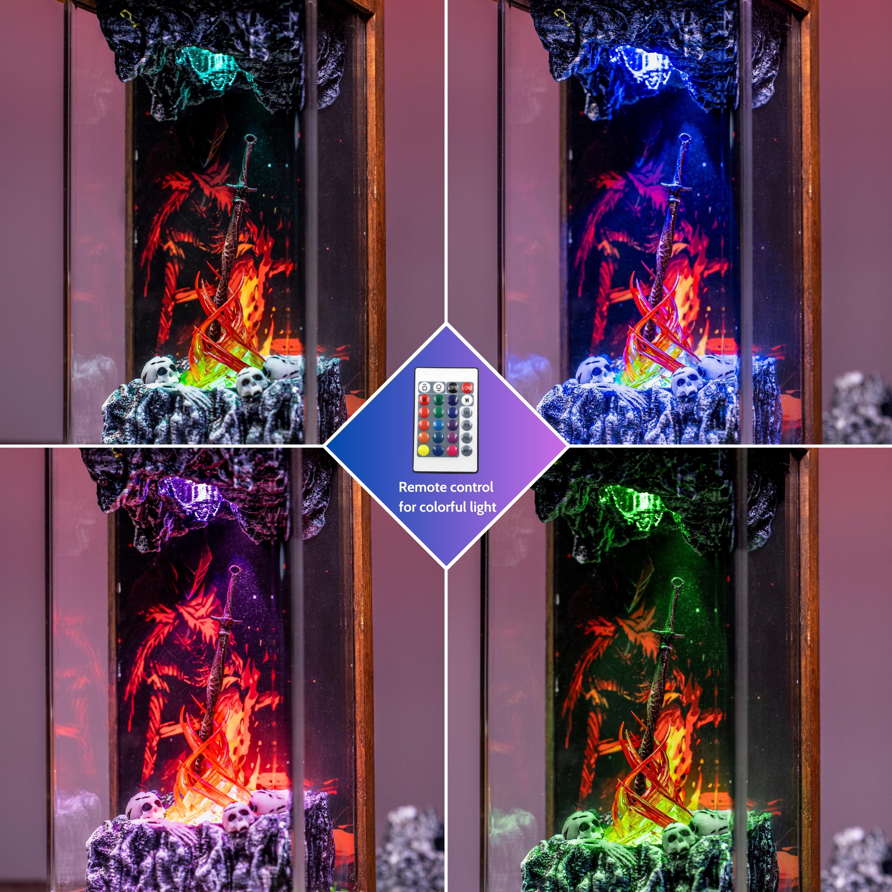 Resting place in D.ark Sou.ls Night Light - Epoxy Game Gifts, Dark S0uls Bonfire 3D Diorama, Bonfire of the Undead