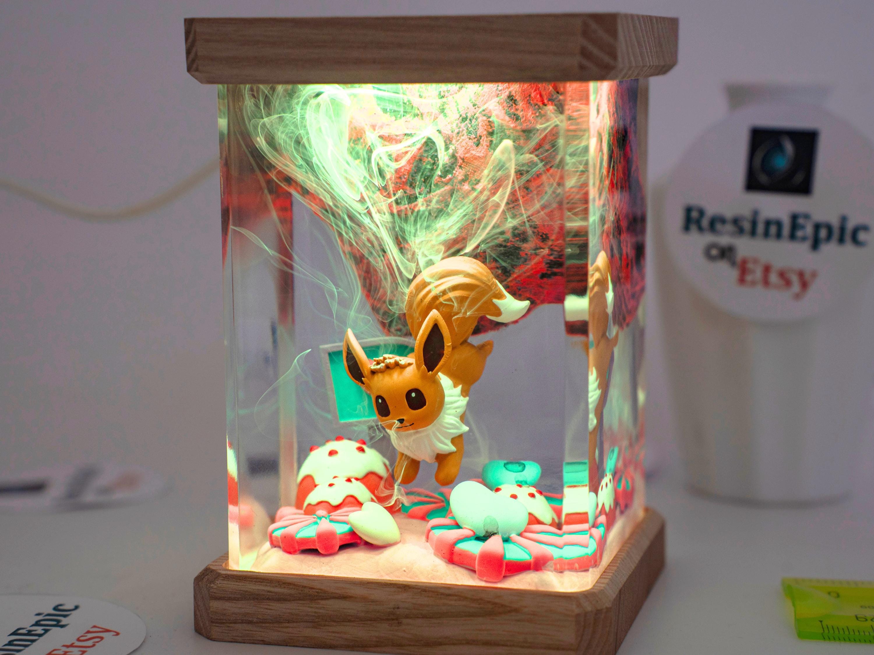 il_fullxfull.7417597721_rqvb Pokemon Gengar resin lamp – Unique Epoxy Night Light, p0kemon resin lamp, Gift for Him, gengar figure, father's day gift ideas, Gift for dad