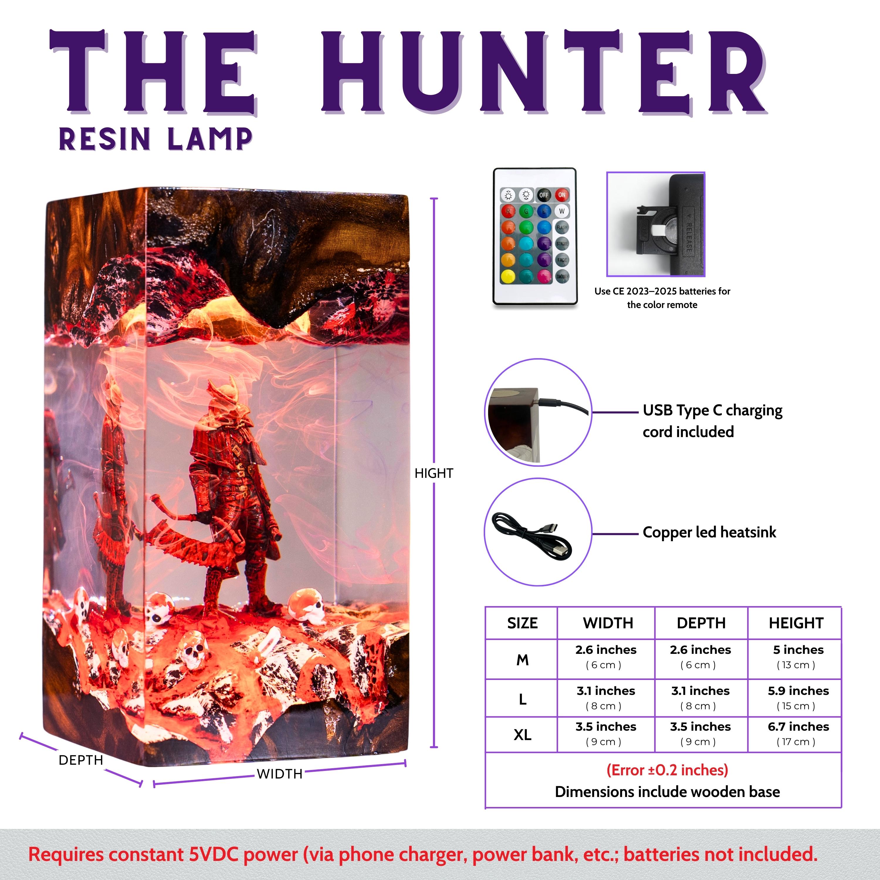 Bloodborne Hunter resin lamp, Back to school Gift, Hunter Statue, Bloodborne Figure, Halloween Gift