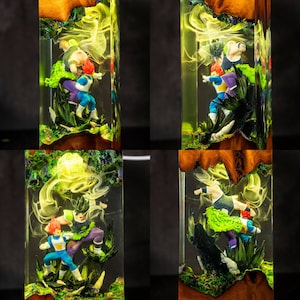 Dragon Ball Majin Son Goku en Vegeta hars nachtlampje, Super Saiyan gevechtslamp, uniek cadeau voor anime-liefhebbers afbeelding 10