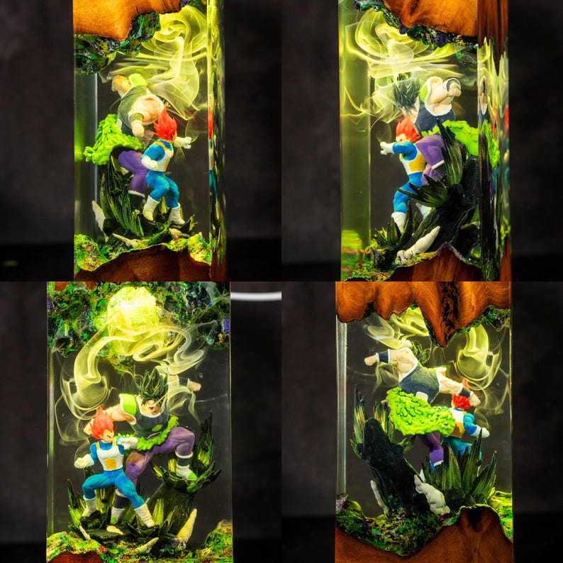 Dragon Ball Majin Son Goku en Vegeta hars nachtlampje, Super Saiyan gevechtslamp, uniek cadeau voor anime-liefhebbers afbeelding 10