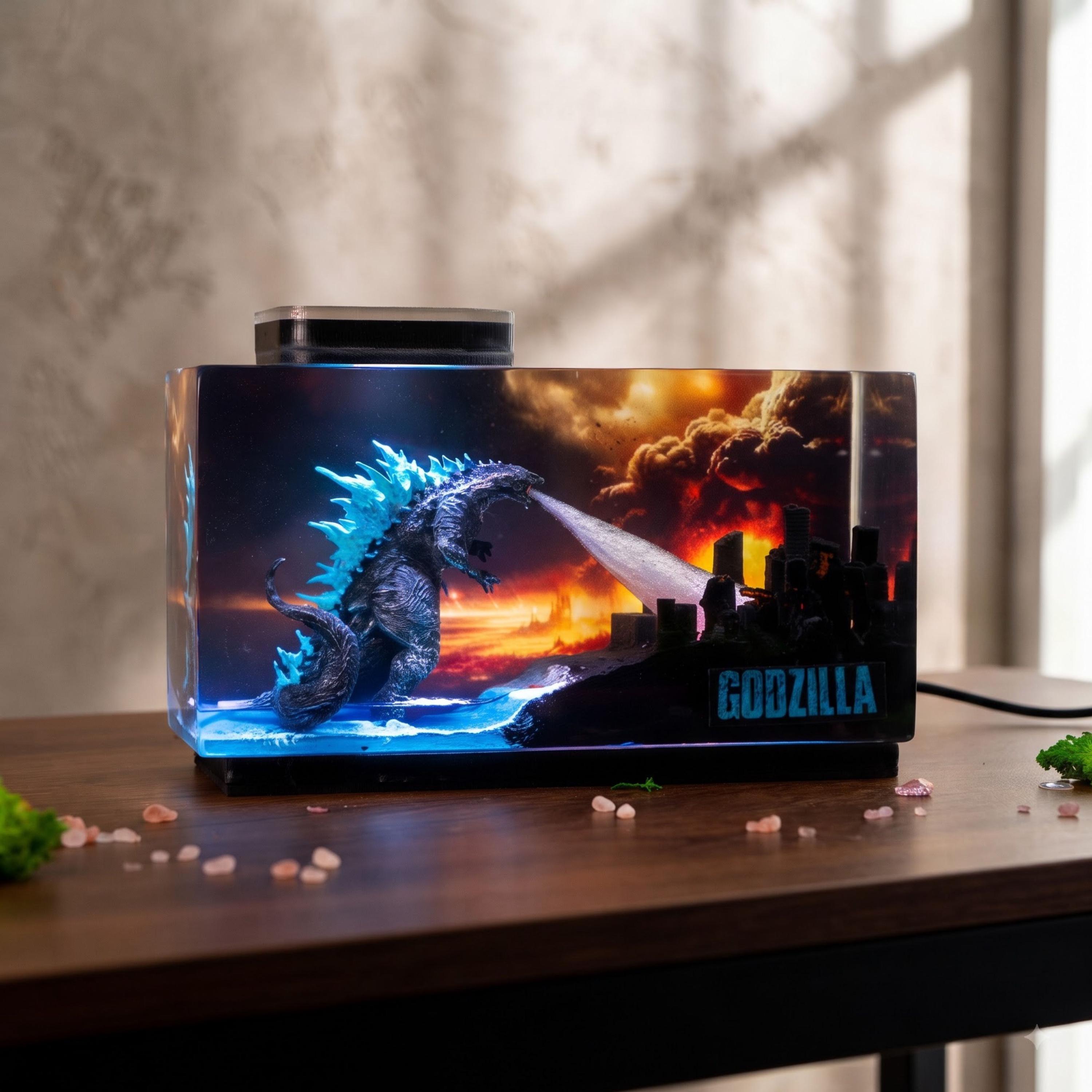 カスタムモンスターナイトライト、ゴジラ木製ボックス、ゴジラギフト