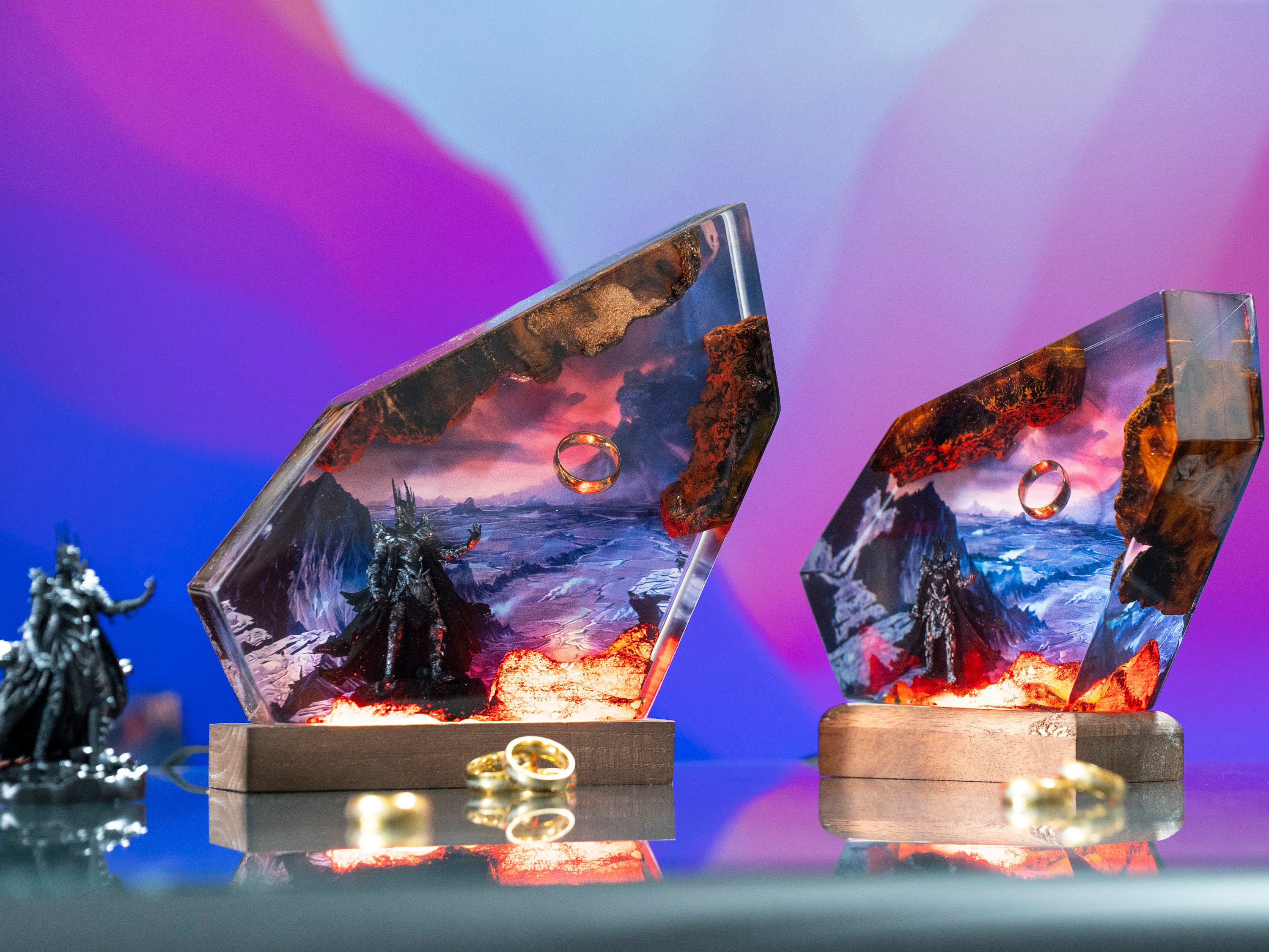 il_fullxfull.6028562649_diub Diorama Power Ring resin night light - The ring of the dark l0rd Epoxy lamp, sauron resin lamp for him