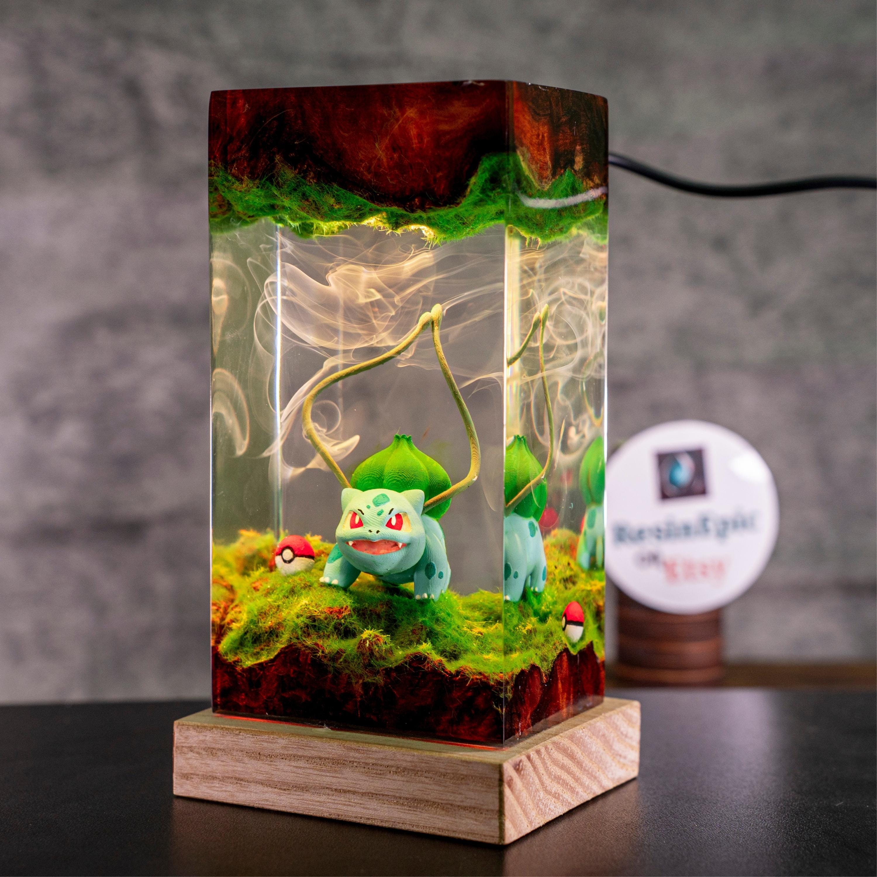 Custom Pokemon fushigidane Resin Night Light – Anime Lover & Collector Gift Decor, Bulbasaur figure