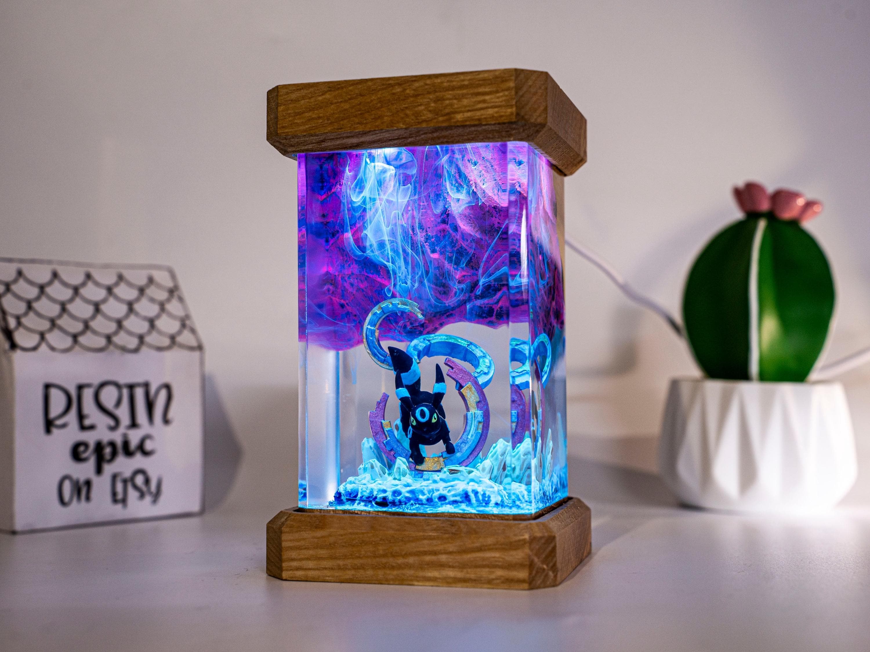 il_fullxfull.7417022314_9e09 Cute Fox-Inspired Resin Lamp – Handmade Cube Night Light, Fantasy Creature Scene, Kawaii Gift Decor, Bedroom & Playroom Decor