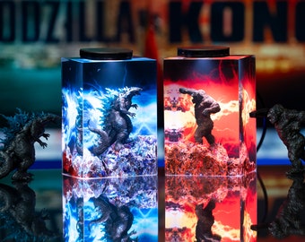 God.zilla. vs Ko.ng monster resin night night- diorama resin epoxy, the new em.pire, Land inside the Earth, The Ne.w Em.pire