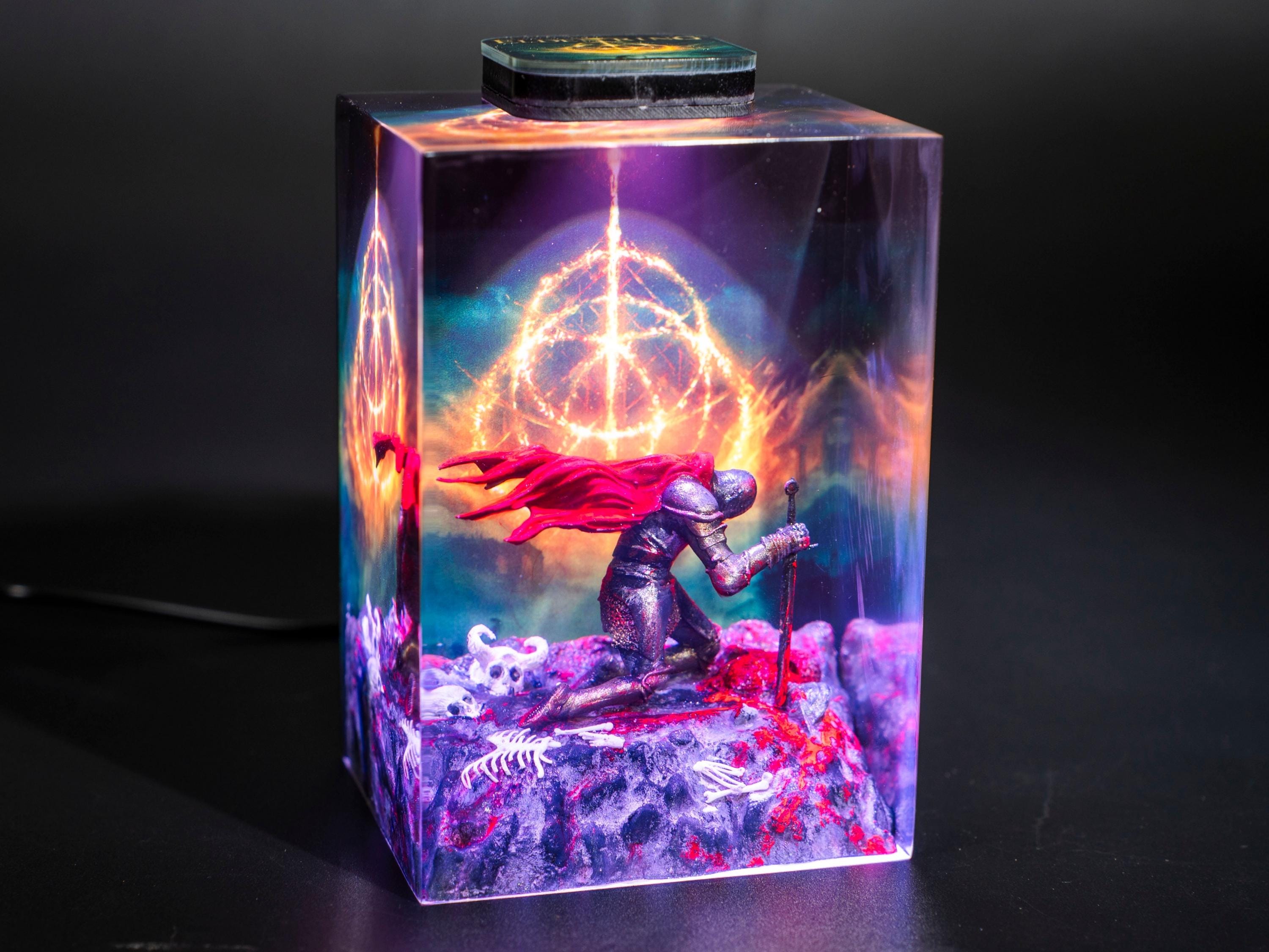 Elden Ring Resin Lamp - playroom decor gift for men, Sword Night Light, Epoxy Game Gift for him,  Christmas Gift for Boyfriend