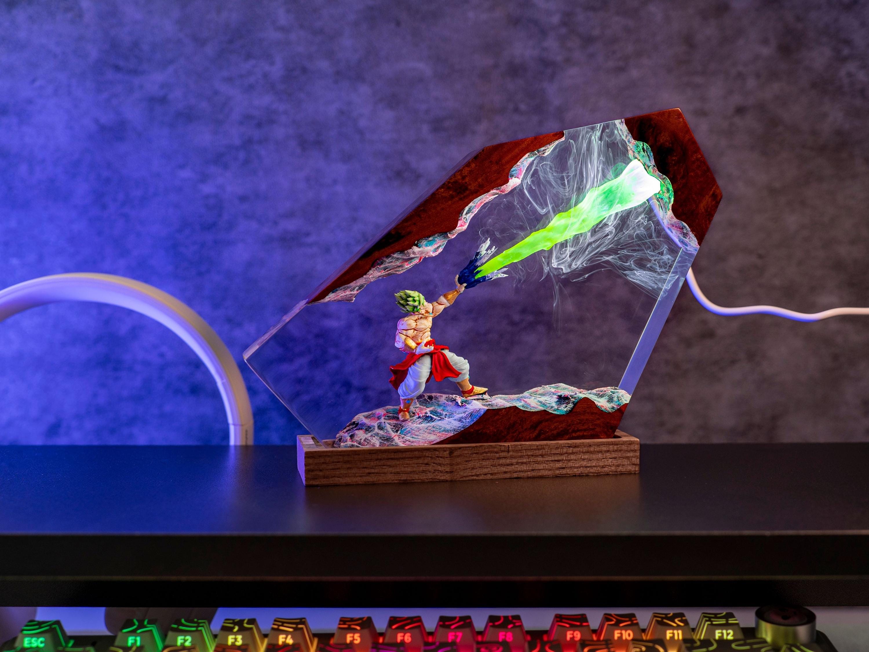 Broly Resin night light - anime resin lamp, playroom decore for kids, Broly figure, mothers day gift