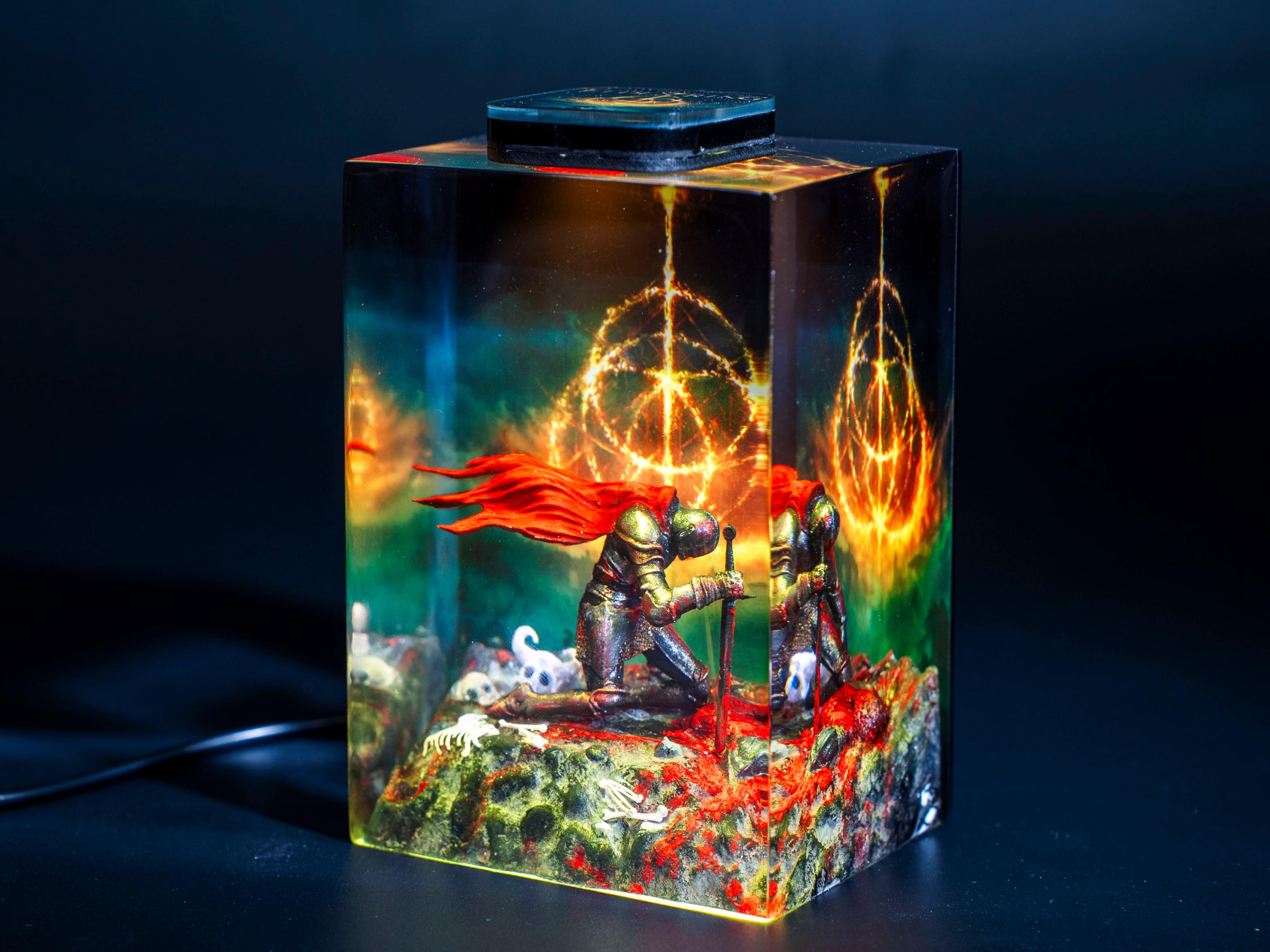 Elden Ring Resin Lamp - playroom decor gift for men, Sword Night Light, Epoxy Game Gift for him,  Christmas Gift for Boyfriend