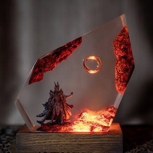 Lord OT Rings Resin Night Light -Sauron resin night light, Volcano Lava Decor for Living Space, Unique Gift for father