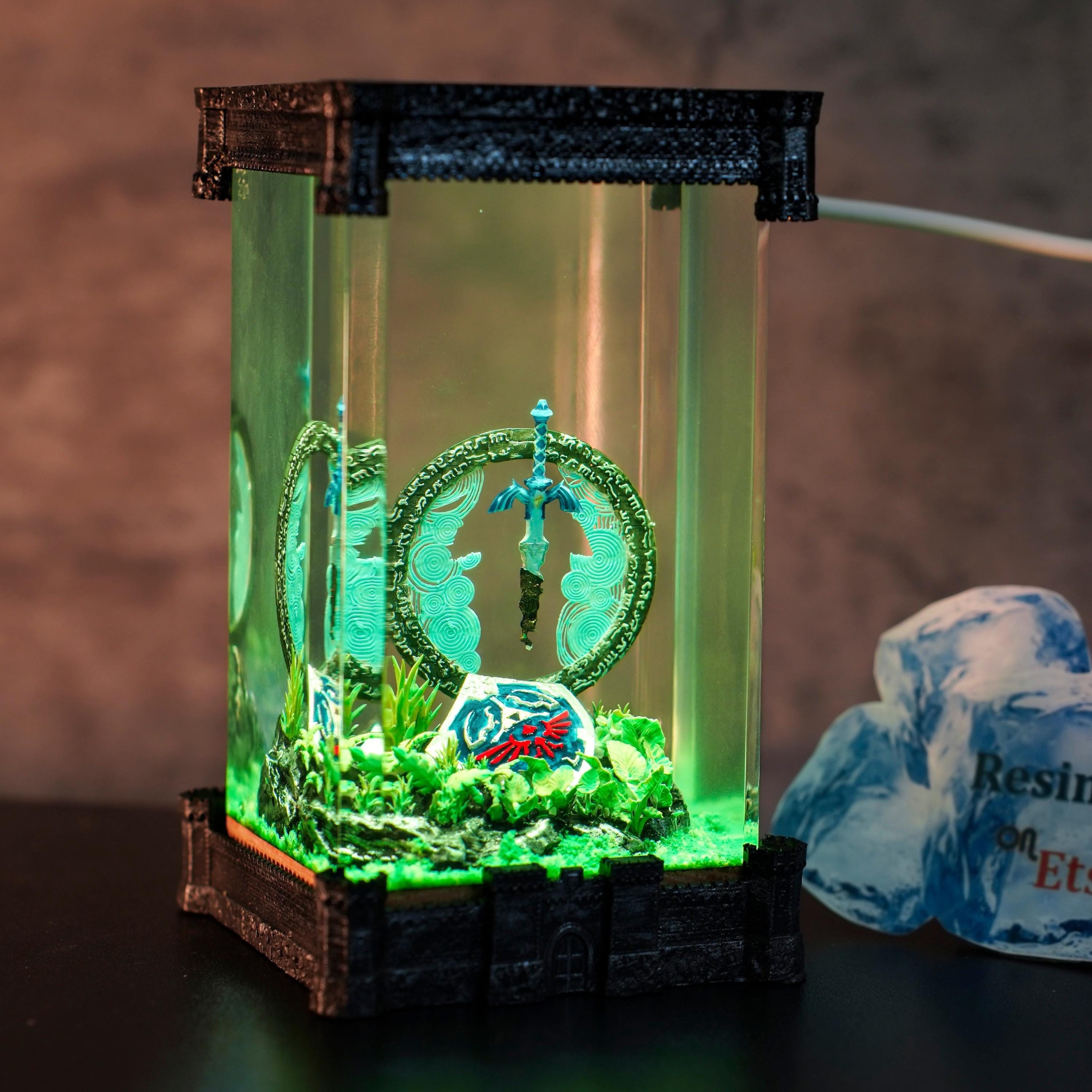 TOTK Resin Wood Night Light gift for Game fans -Master Sword Lamp, TLOZ BOTW Resin Art, Christmas gifts