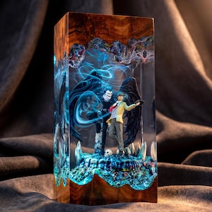 Jotaro Kujo Resin Lamp, Gojo Satoru resin night light, Jujutsu Kaisen-Inspired Collectible, Otaku Room Decor Gift, Death Note Resin Lamp image 14