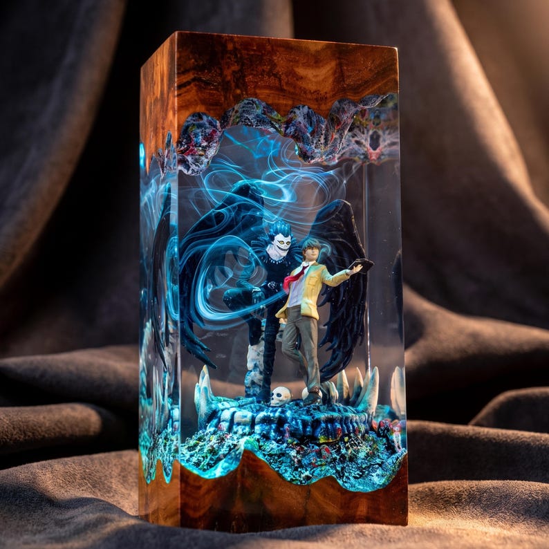 Jotaro Kujo Resin Lamp, Gojo Satoru resin night light, Jujutsu Kaisen-Inspired Collectible, Otaku Room Decor Gift, Death Note Resin Lamp image 14