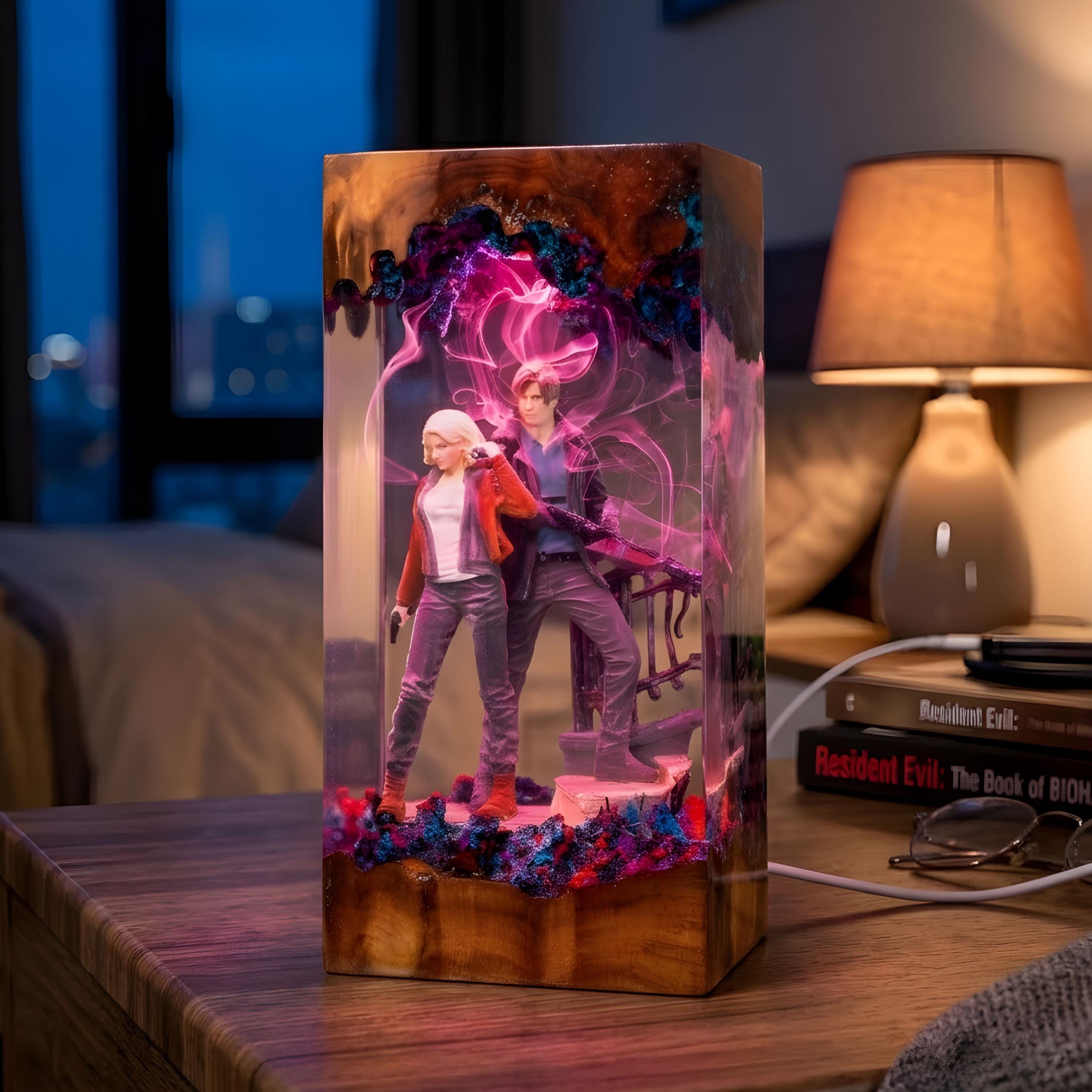 Leon S Kennedy Resin Lamp, Resident Evil Night Light, Ashley Graham figure, Resident Evil 9 Requiem for him