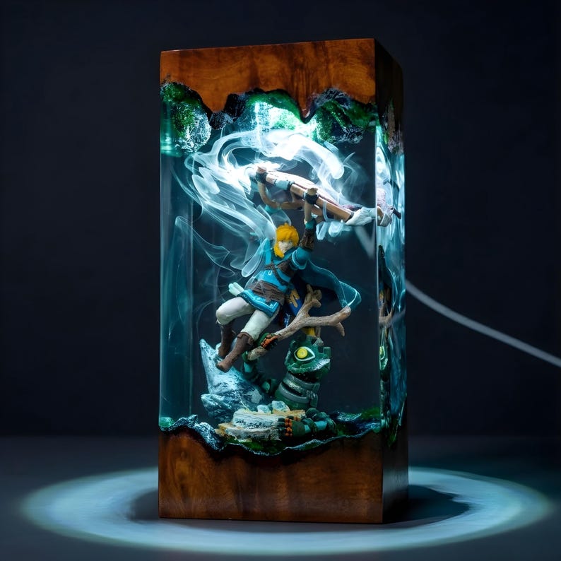 Link Master Sword Resin Lamp, The Legend of Zelda Night Light, Hero of Hyrule Decor, Handmade Resin Lamp, Zelda Gift for him image 16