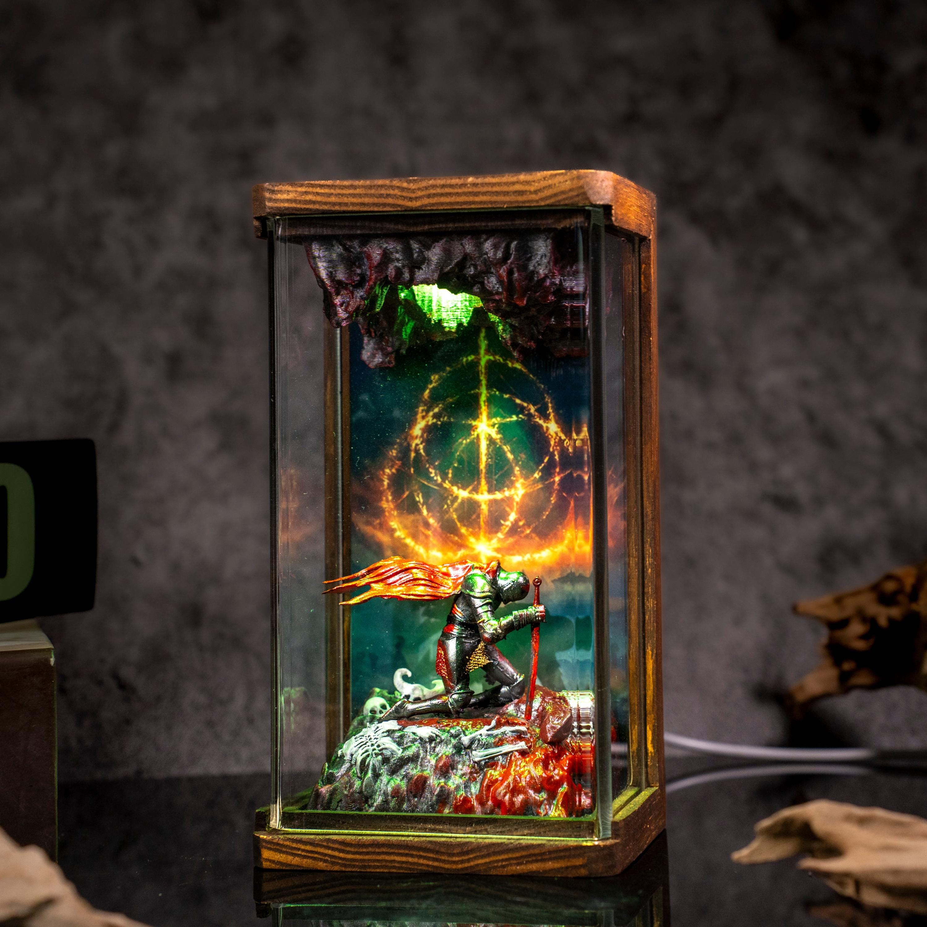 Elden Ring Tarnished Night Lamp, Dark Fantasy Knight Light, Elden