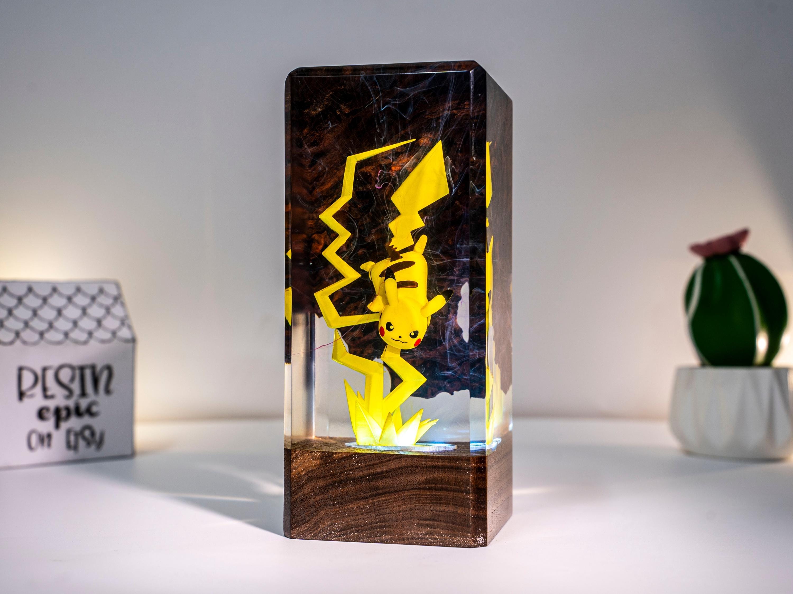 Handcrafted POKEMON Resin Lamp – PIKACHU Night Light, Custom Home Decor, Ideal Gift for Kids,