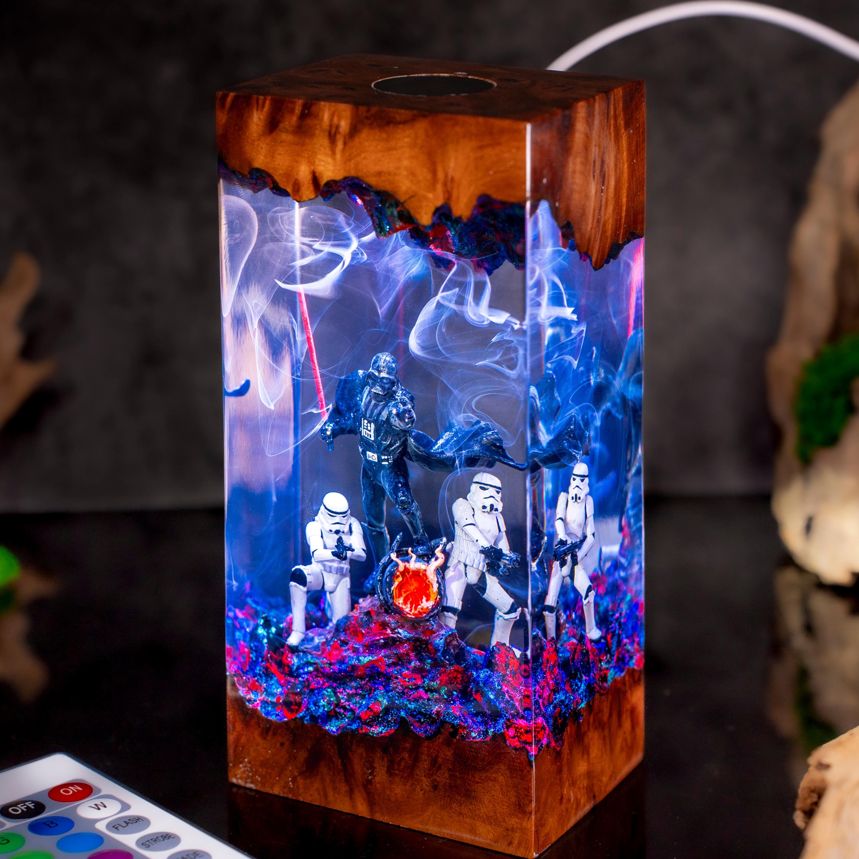 Darth Vader Resin Lamp, Star Wars Night Light, Vader Stormtrooper Lamp, X-wing Starfighter, MiIllennium Falcon lamp,  Space ship statue