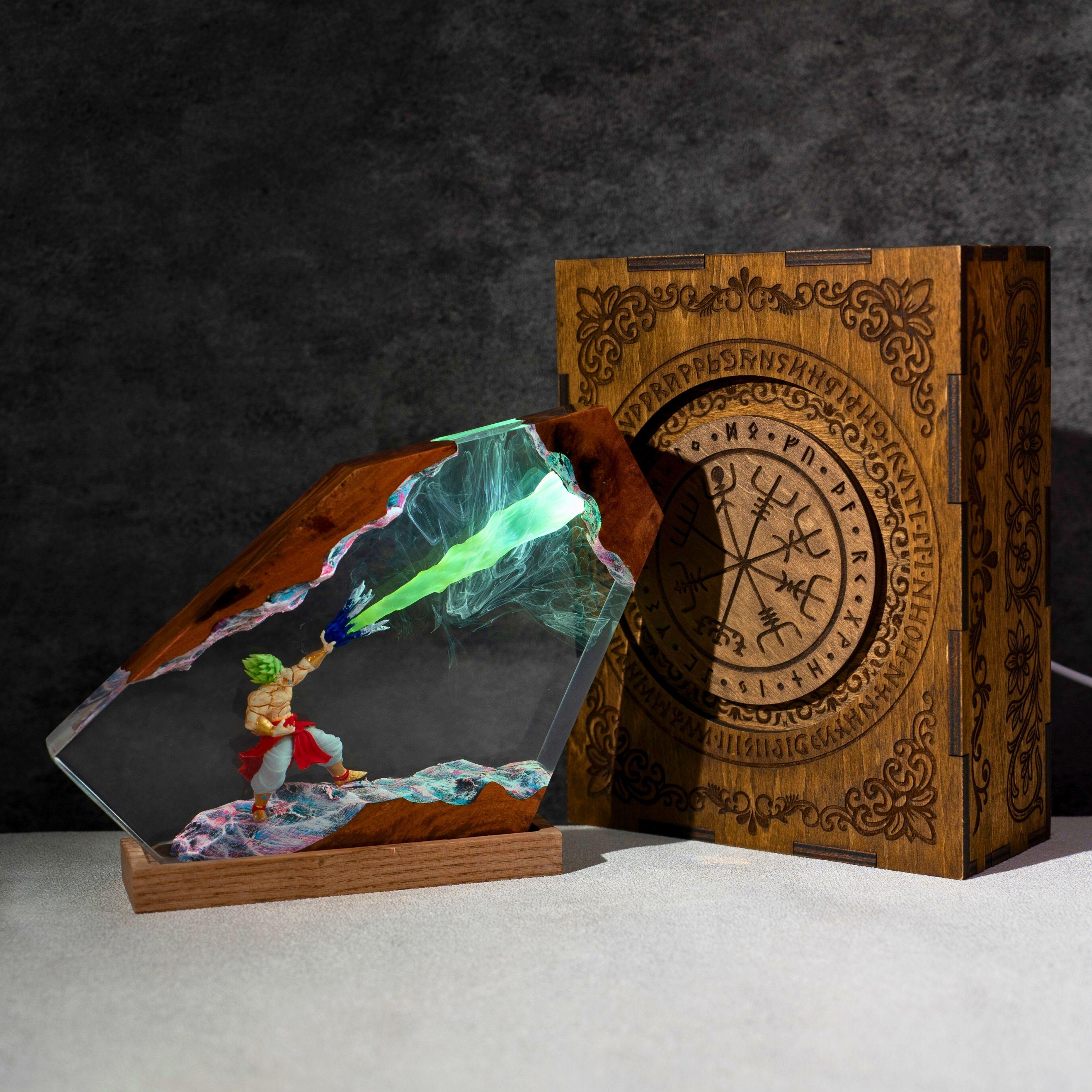Broly Resin night light - anime resin lamp, playroom decore for kids, Broly figure, mothers day gift