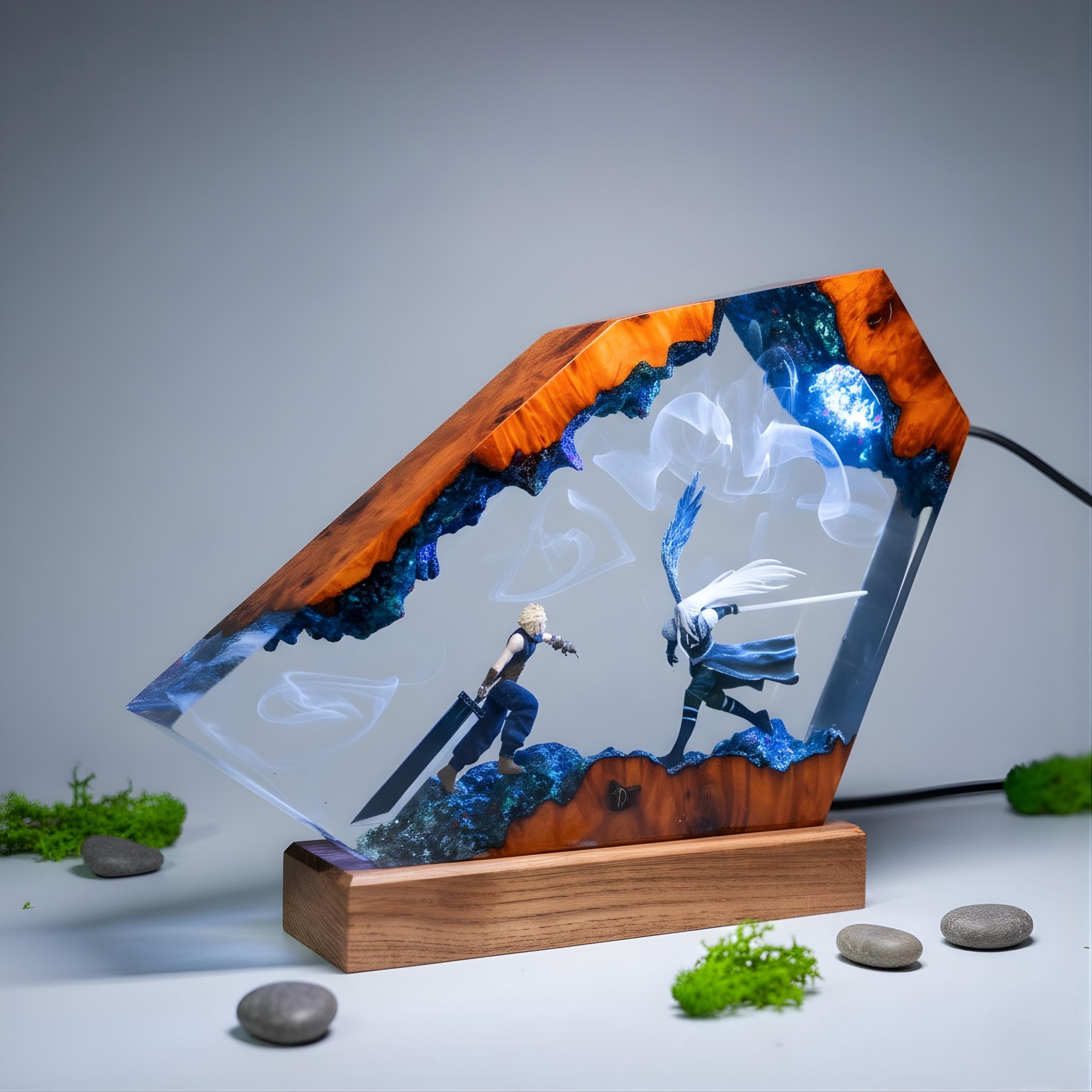 Sephiroth Resin Lamp Diorama | Handmade Final Fantasy 7 Night Light,  ff5 resin lamp, father's day gift ideas, gift for him