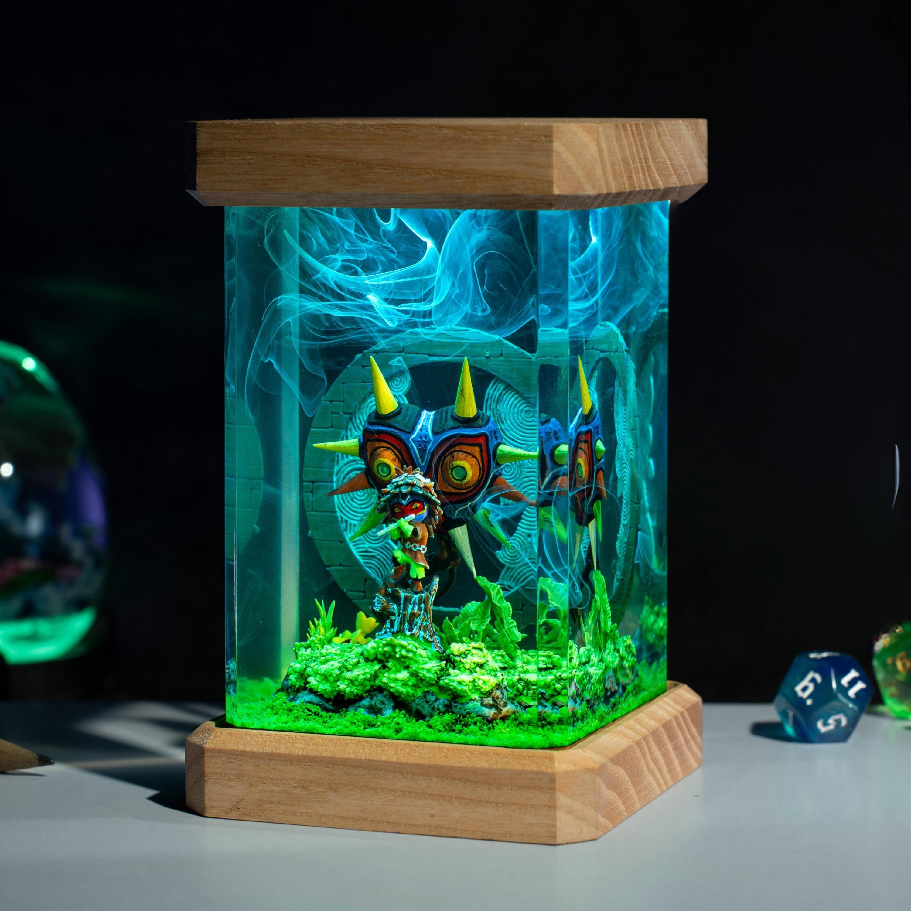 Majora's Mask Resin Lamp, Skull Mask night light, Fantasy Fan Gift for Kids, valentine's gifts for men