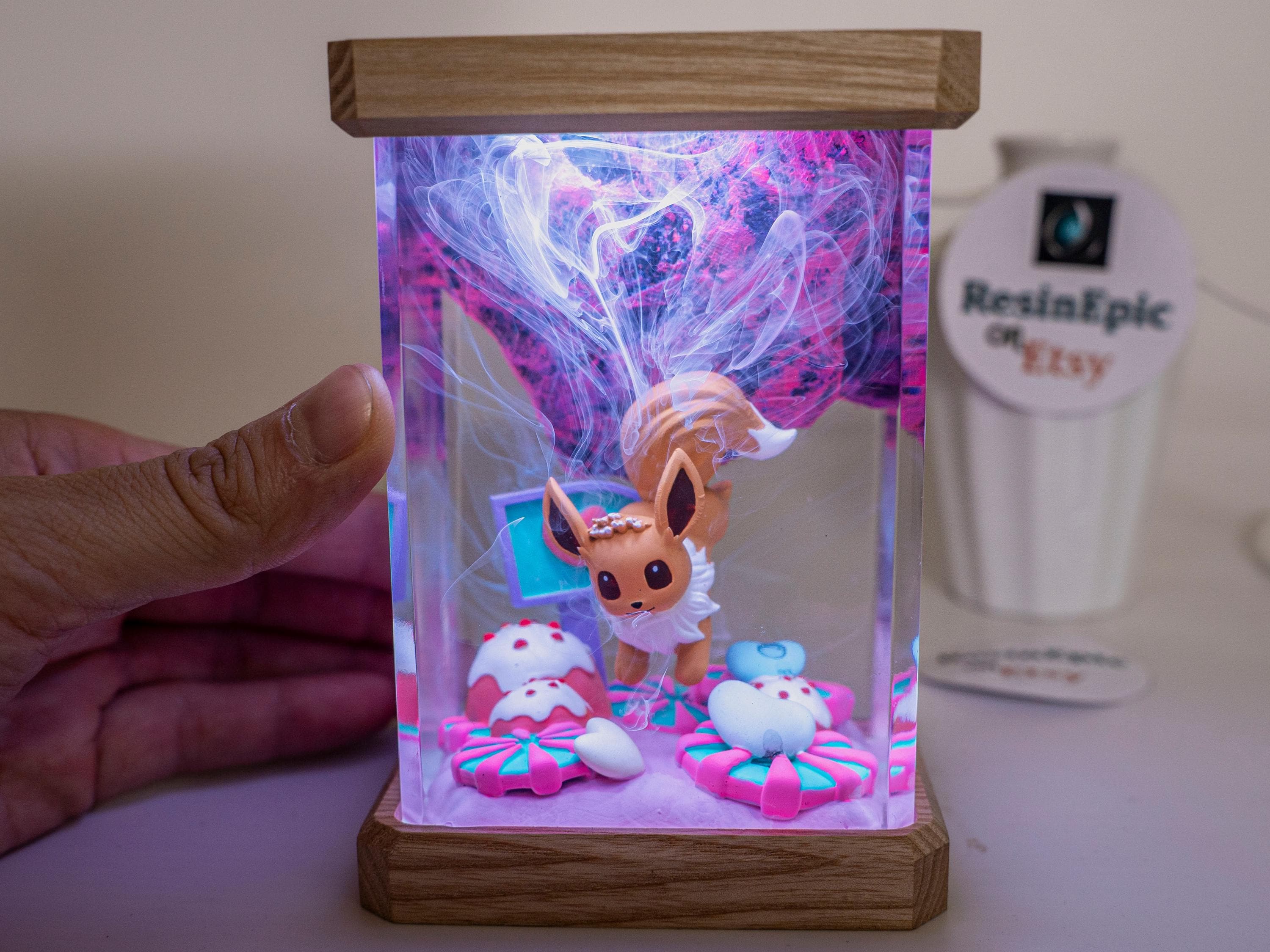 Mewtwo resin night light, pokemon lamp for kids Unique Gamer Gift, Bedroom & Playroom Decor, christmas gift for kids