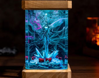 Veilleuse en résine FR0STMOURNE SW0RD - Lampe en résine World of Warcraft, roi-liche Arthas, veilleuse Warcraft Epic