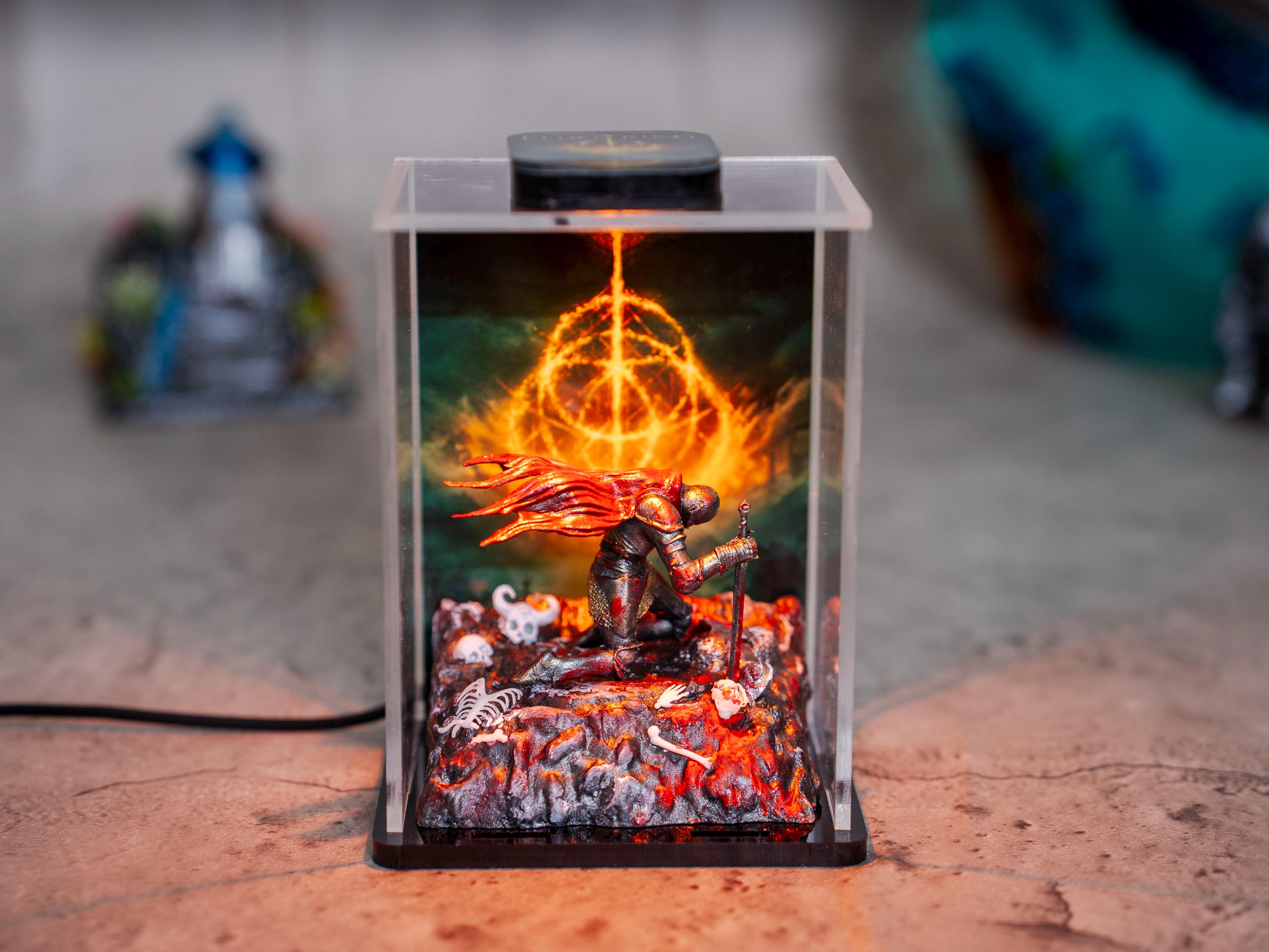 Custom Game diorama night lights -  Handcrafted Diorama Resin Figure, Miniature gift for him, 3d model
