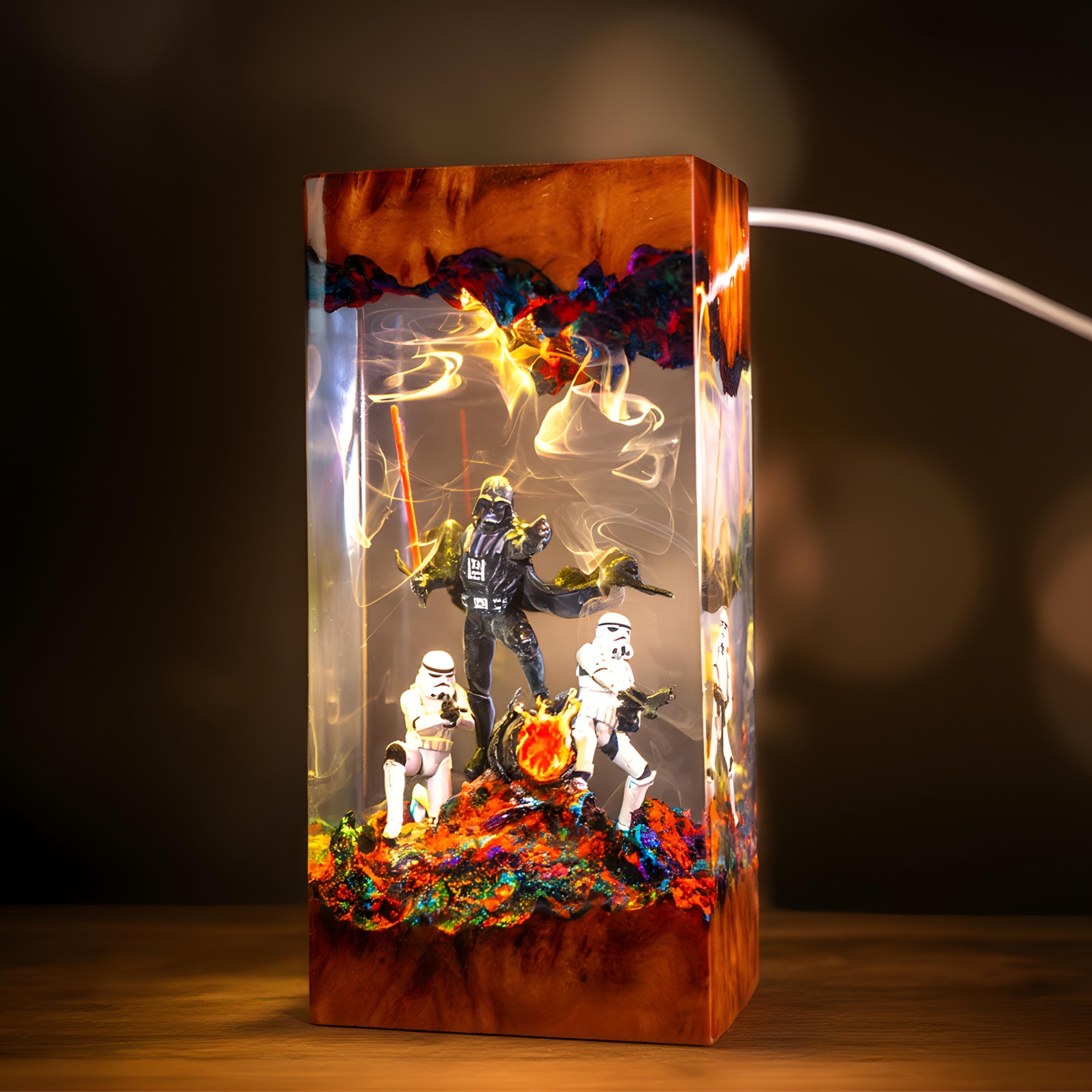 Darth Vader Resin Lamp, Star Wars Night Light, Vader Stormtrooper Lamp, X-wing Starfighter, MiIllennium Falcon lamp,  Space ship statue